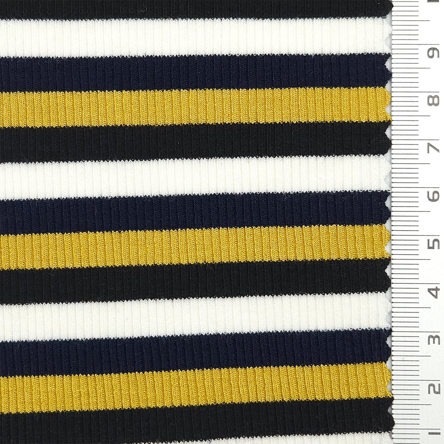 Stripe Rib YarnDyed Rayon Spandex Knit Fabric - FAB 1779 - 3.Yellow