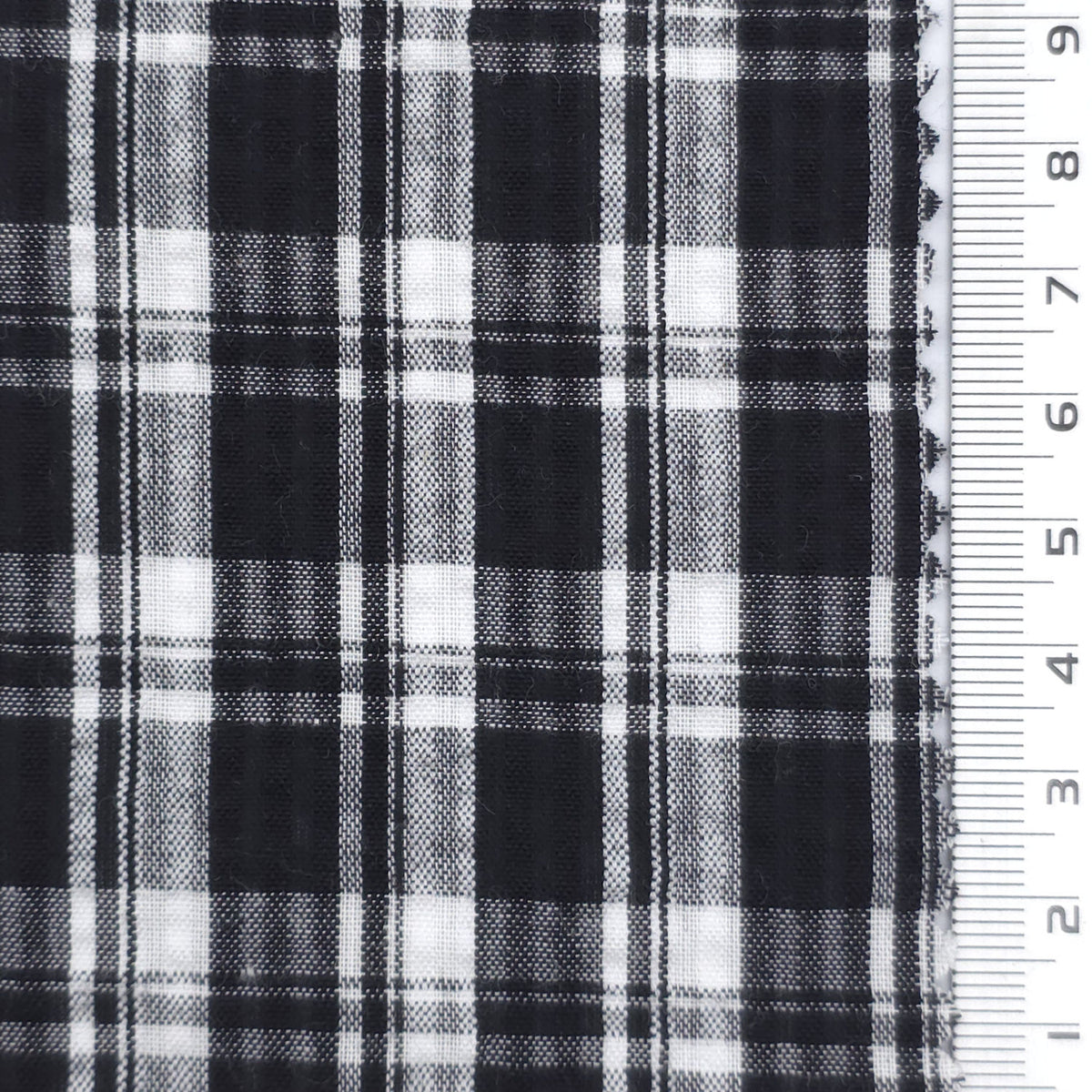 1: Black-2: Blue-3: Navy Blue-4: Black-Swatch - Lightweight Crisp Check Cotton Poly Shirting Woven Fabric - FAB 1925