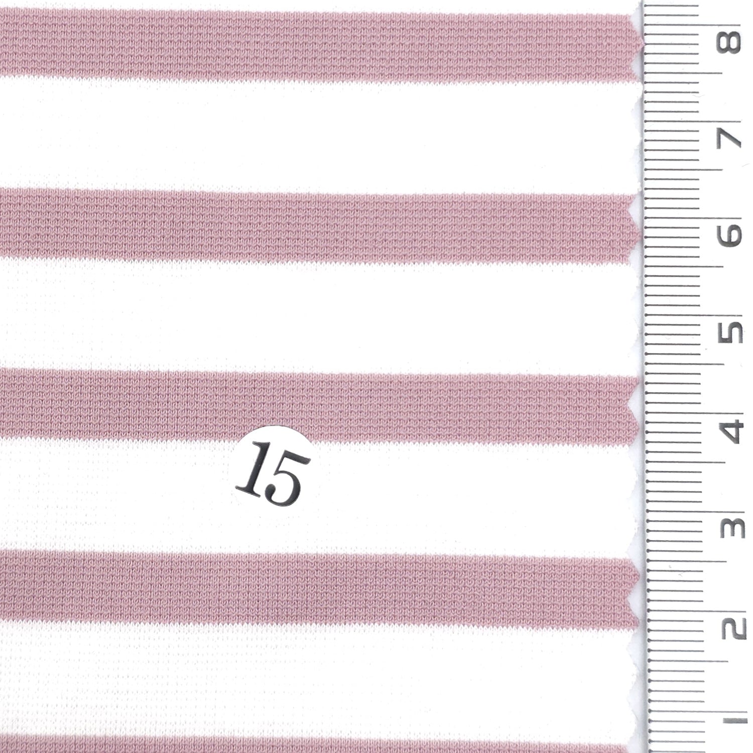 Dusty Rose - Stable Medium Weight Striped Poly Cotton Span Ponte Knit Fabric - FAB 1922