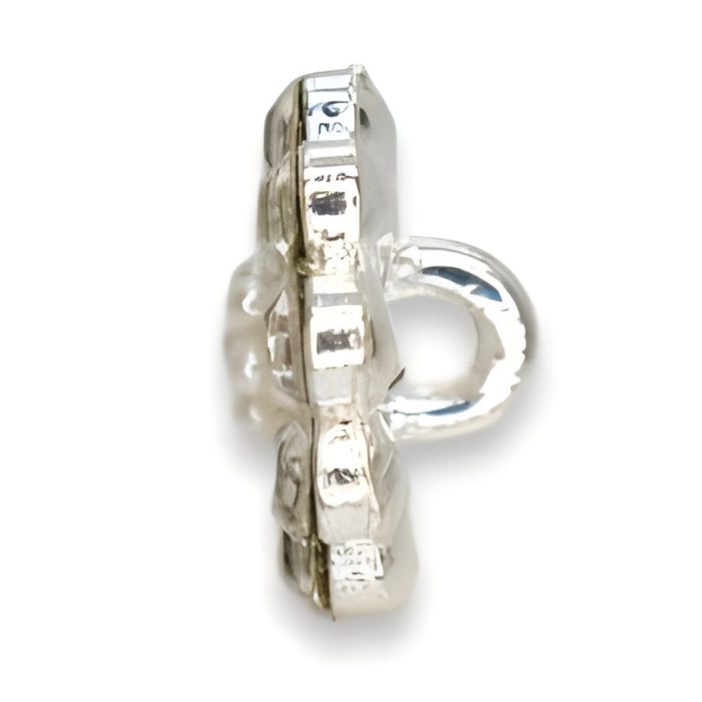 Silver / 13mm - 13mm Silver Pearl & Rhinestone Button, Cluster Design, Delicate Accent - FBTN229