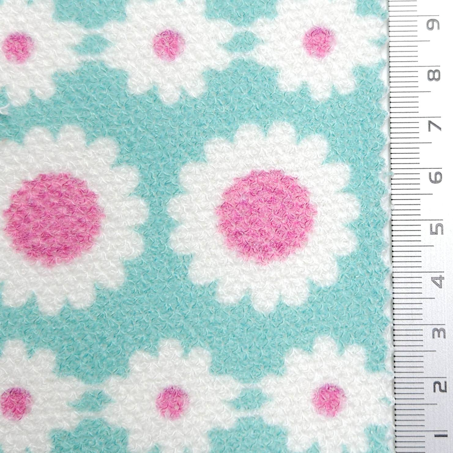 Jersey Sunflower Print Rayon Polyester Knit Fabric - FAB 1613 - 4.Turquoise