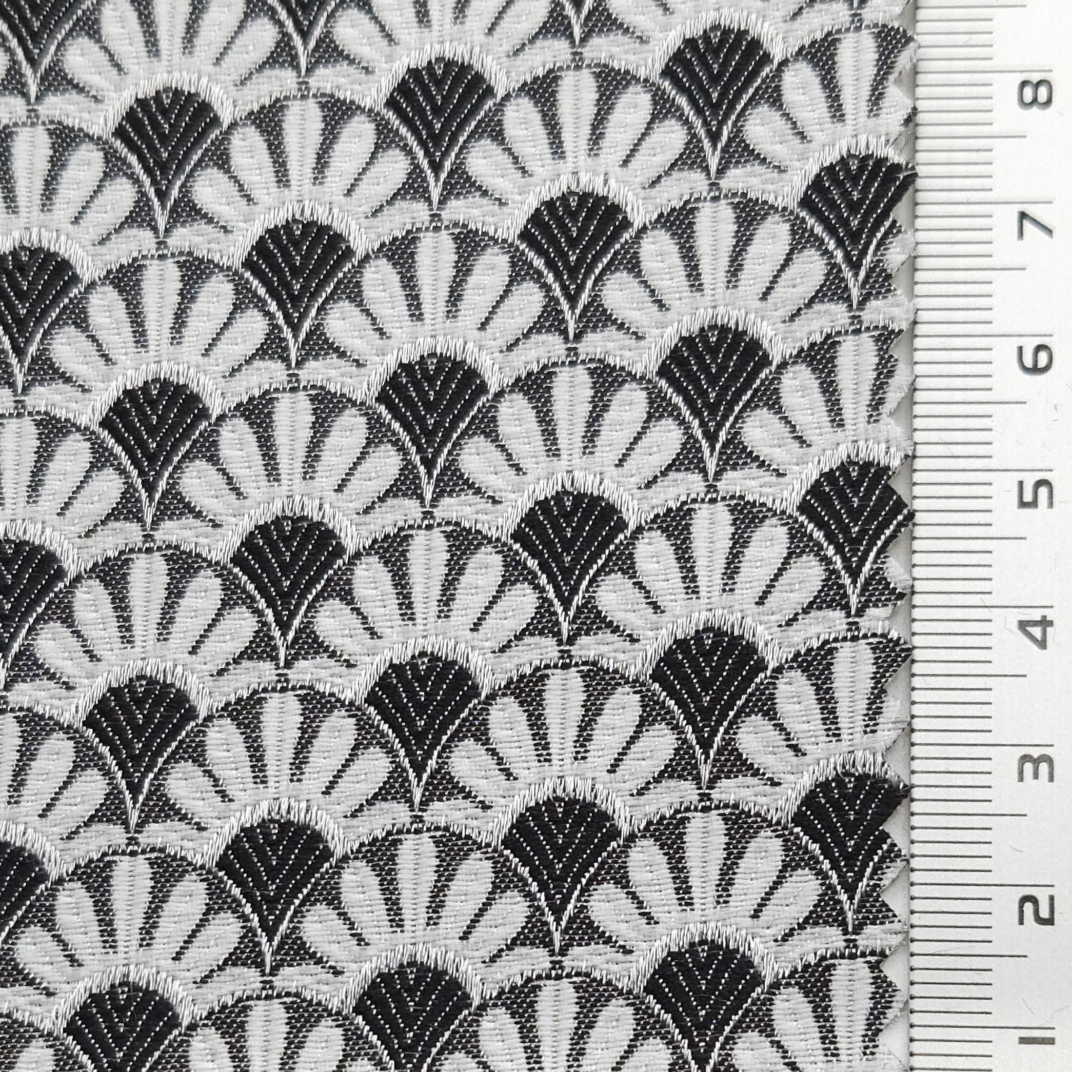 Floral Jacquard YarnDyed Polyester Woven Fabric - FAB 1625 - 4.White