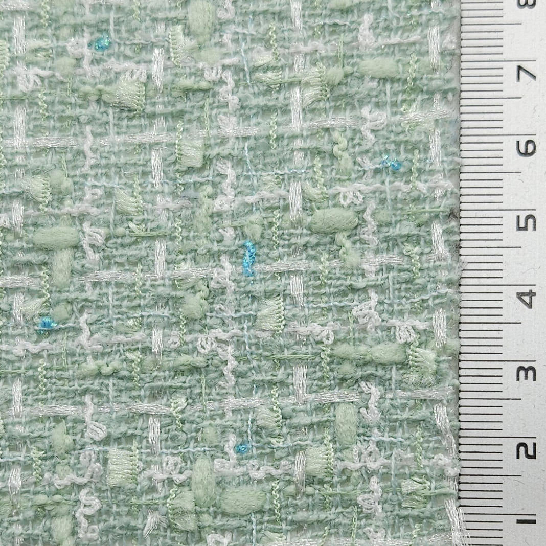 Solid Boucle Tweed Polyester Woven Fabric - FAB 1619 - 4.Green