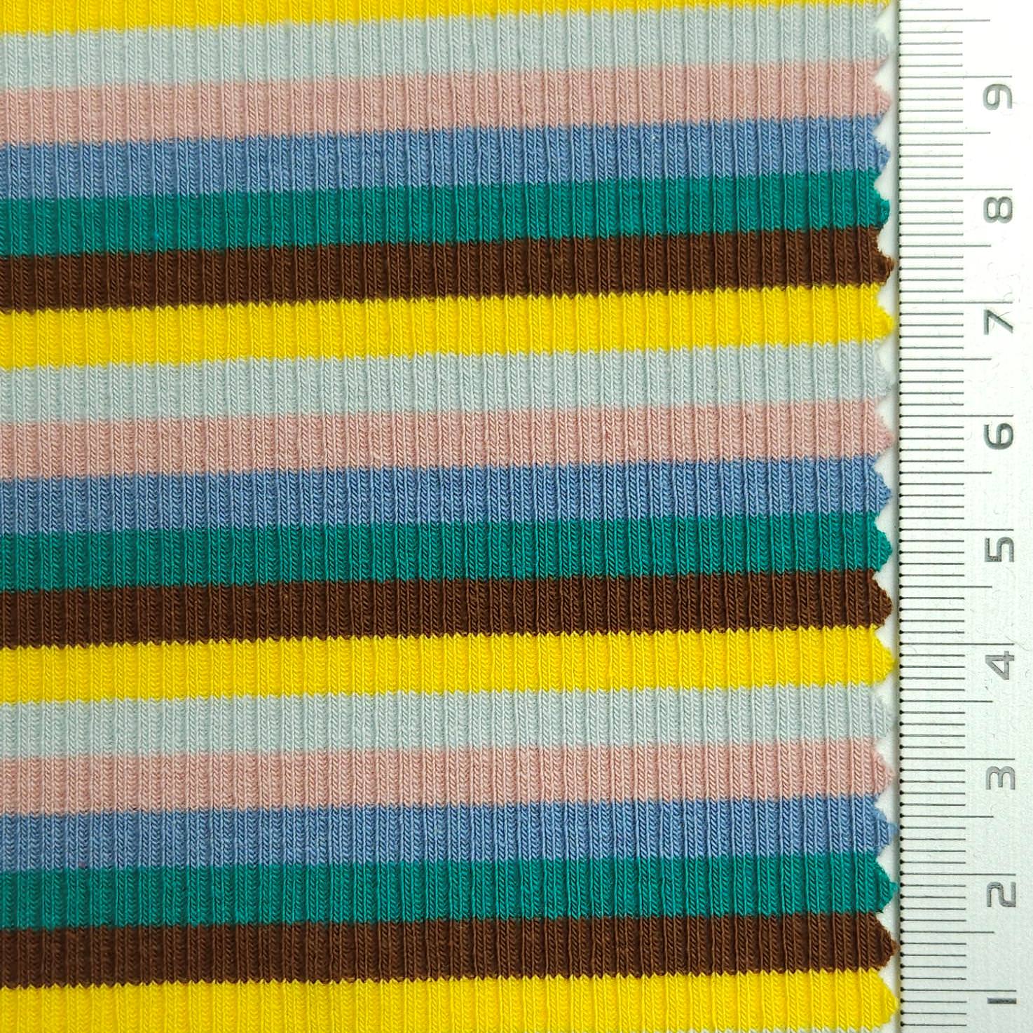 Stripe Rib YarnDyed Spandex Cotton Knit Fabric - FAB 1590 - FAB1590-4
