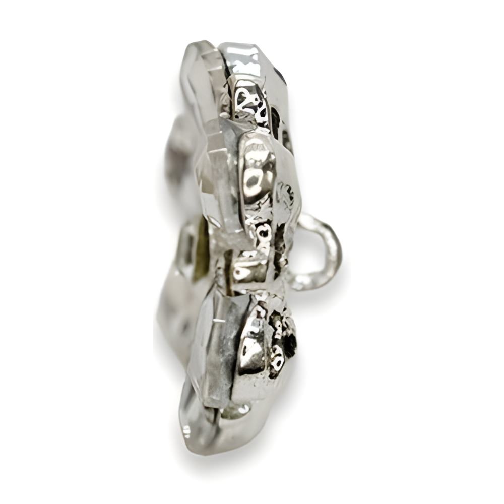 Brilliant Rhinestone Button, 18~23mm, Round, Silver, Pointed Crystals, DIY Jewelry & Craft Supply - FBTN234 - Silver / 18mm-Silver / 23mm