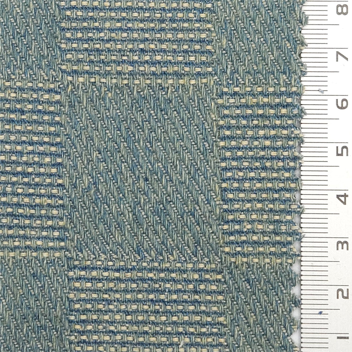Vintage Check Denim YarnDyed Cotton Woven Fabric - FAB 1775 - 4.Sage green