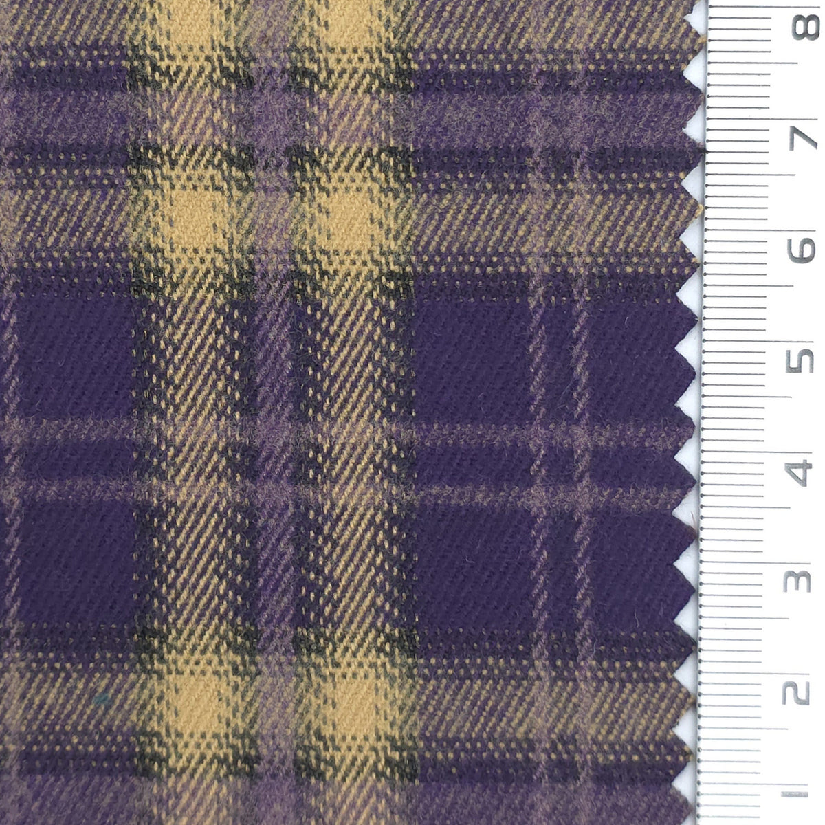 1: Dark Red-2: Navy Blue-3: Charcoal Gray-4: Dark Purple-5: Olive Green - Heavyweight Brushed Tartan Plaid Poly Rayon Span Twill Woven Fabric - FAB 1923