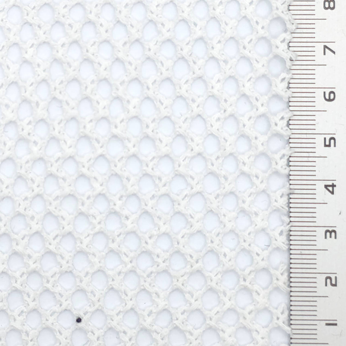White Mesh Poly Cotton Knit Fabric - FAB1850