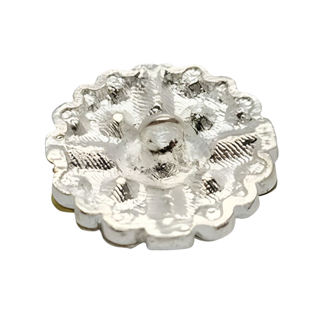 18~25mm Silver Rhinestone Cluster Button, Geometric Crystal Design, Sparkling Accent - FBTN239 - Silver / 18mm-Silver / 25mm