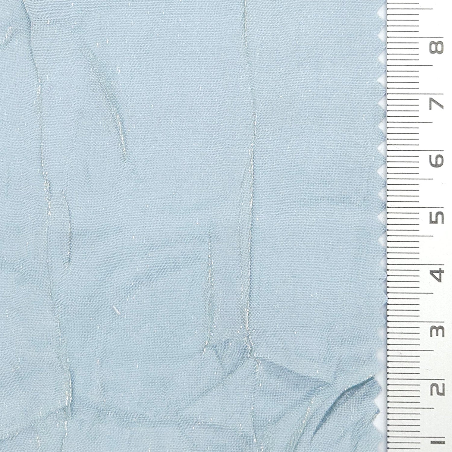 Solid Crinkled Satin Polyester Rayon Woven Fabric - FAB 1793 - 4.Sky blue