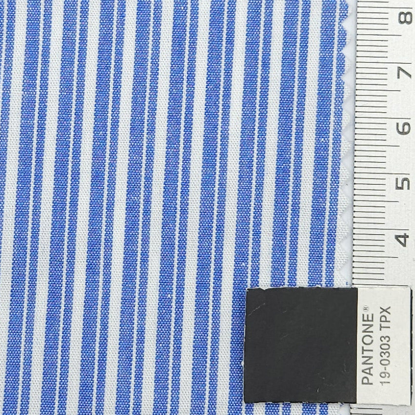 1.Cream-2.Light Pink-3.Light Blue-4.Medium Blue-5.Black - Block Stripe YarnDyed Cotton Woven Fabric - FAB 1742