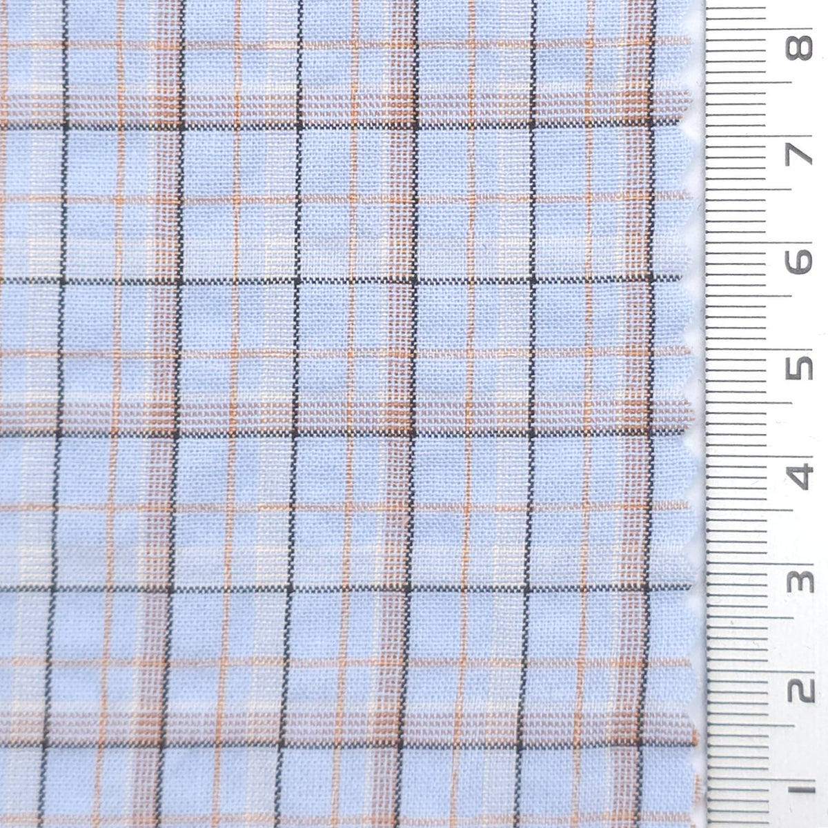 Tattersall Check Polyester Cotton Woven Fabric - FAB1969 - Light Blue