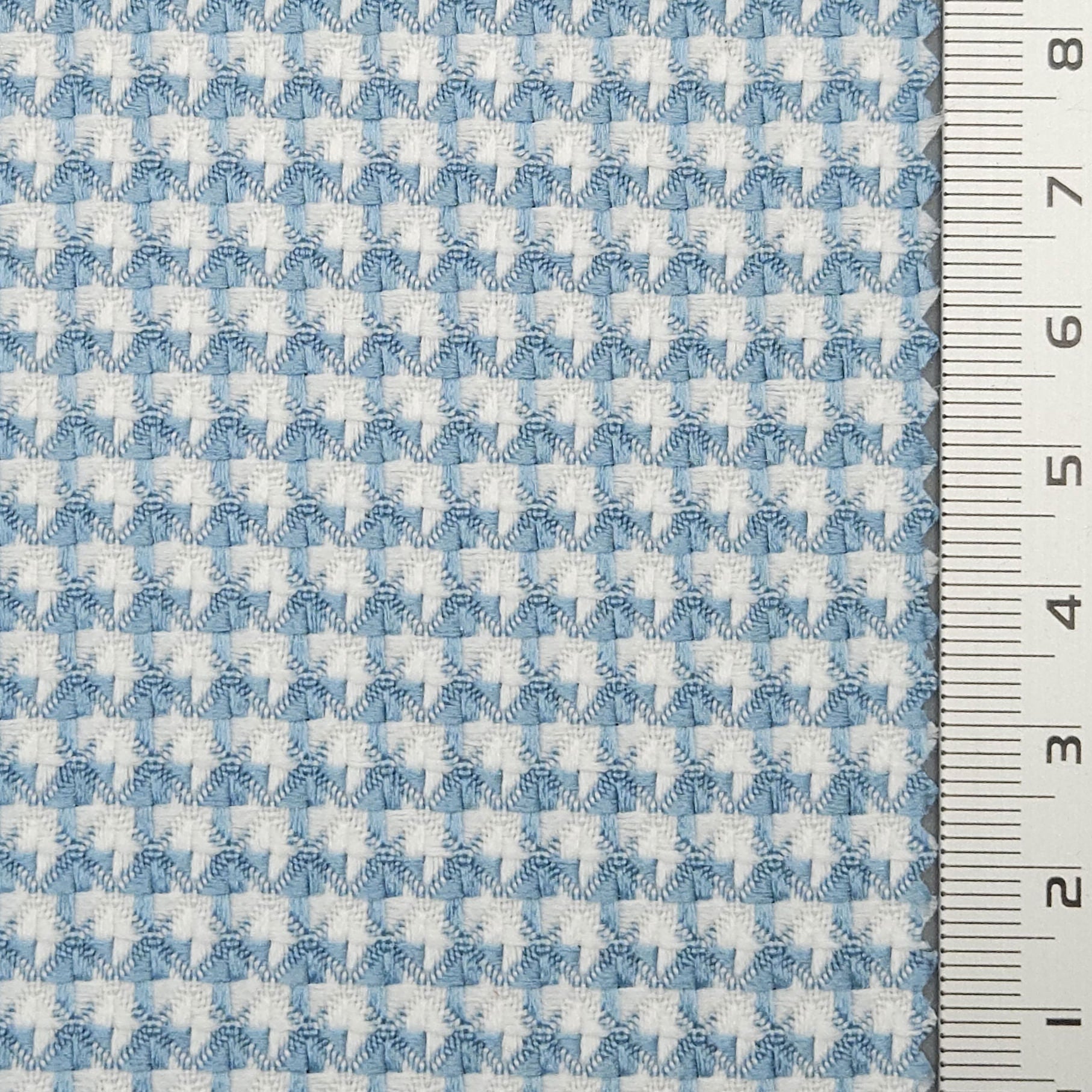 Houndstooth YarnDyed Polyester Spandex Woven Fabric - FAB 1686 - 4.Blue