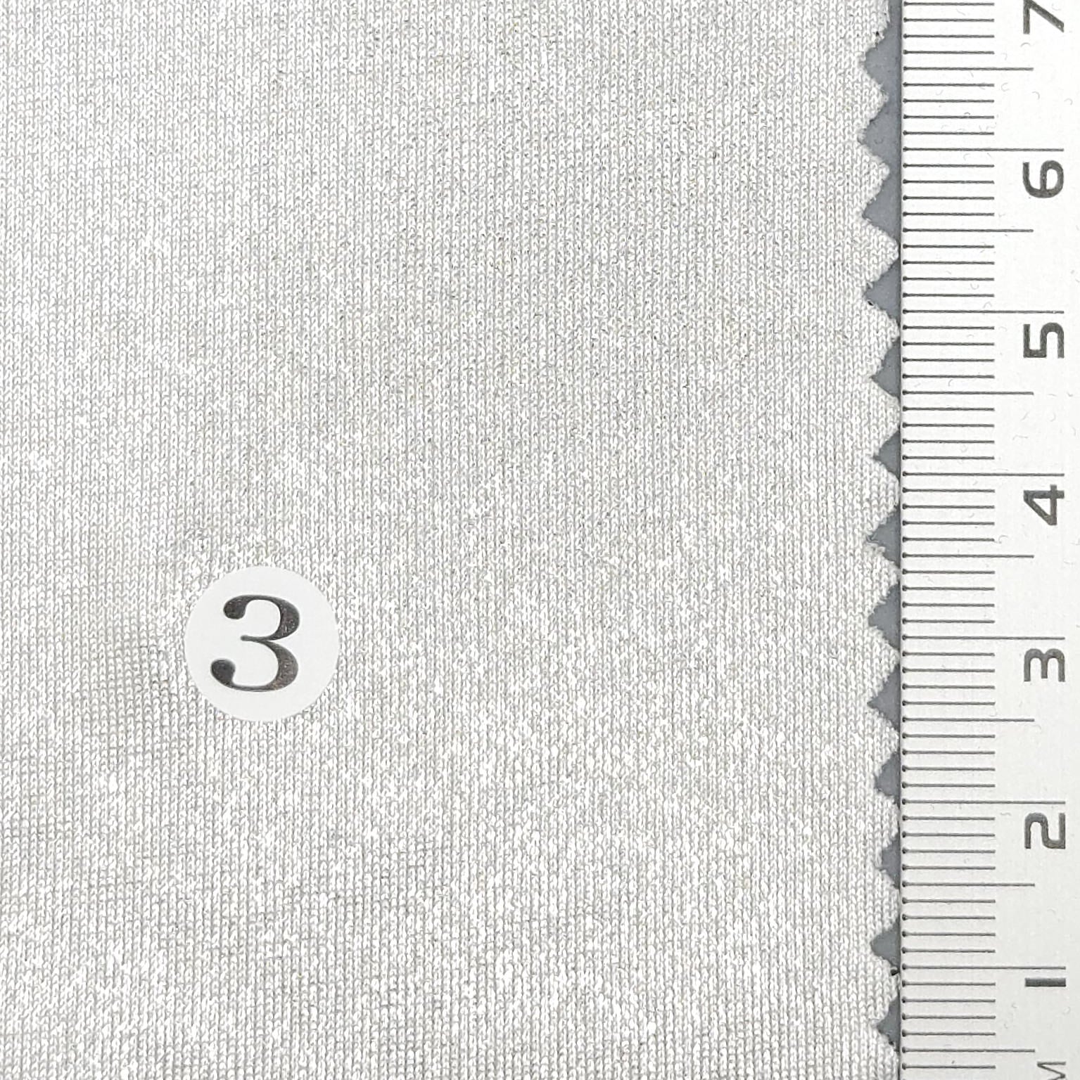 1.Turquoise/Silver (29)-2.Black/Gold (1)-3.Black/Silver (2)-4.Ivory/Silver (3)-5.Ivory/Gold (4) - Solid Foil Slinky Spandex Polyester Knit Fabric - FAB 1698