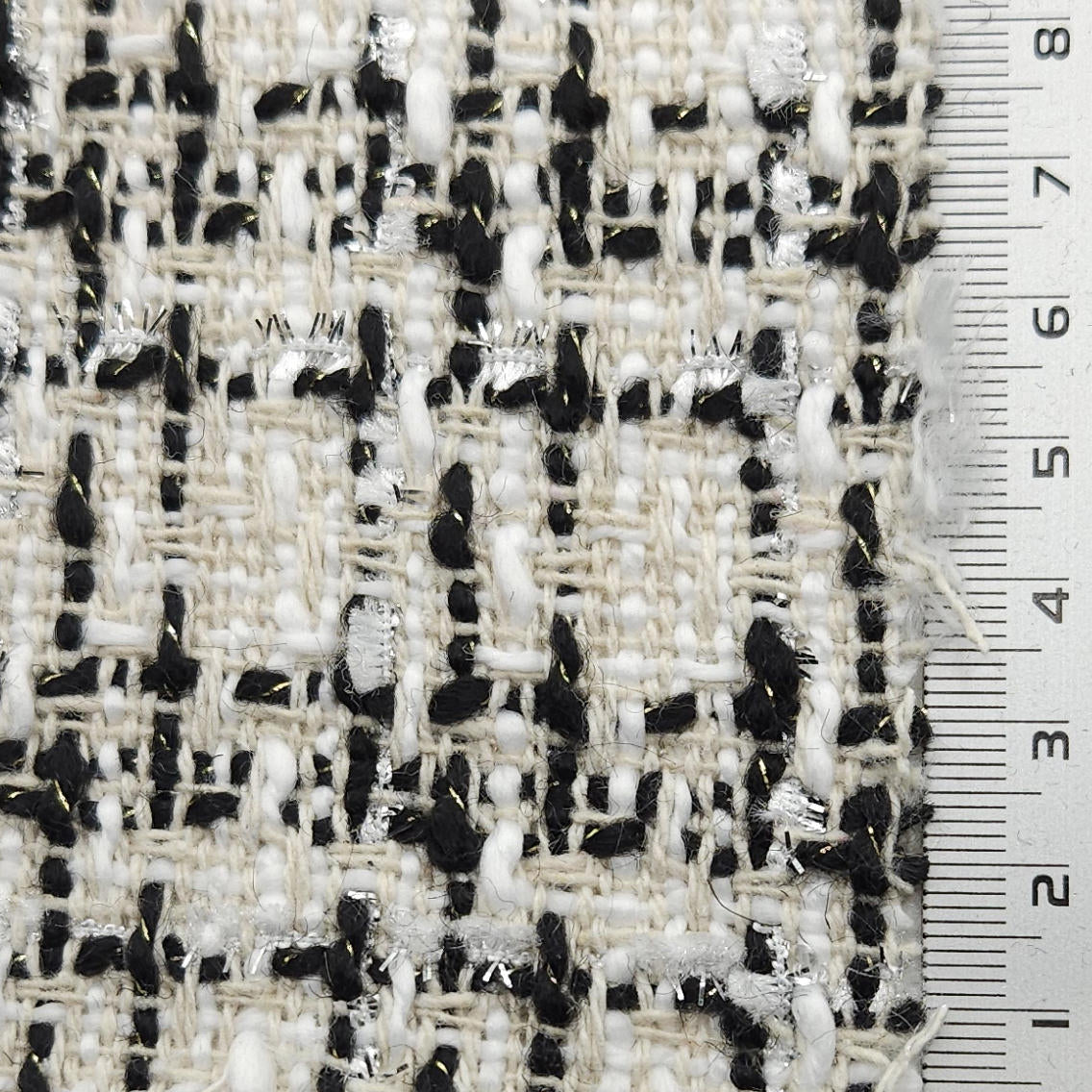 Solid Boucle Tweed Cotton Polyester Woven Fabric - FAB 1620 - 4.Black