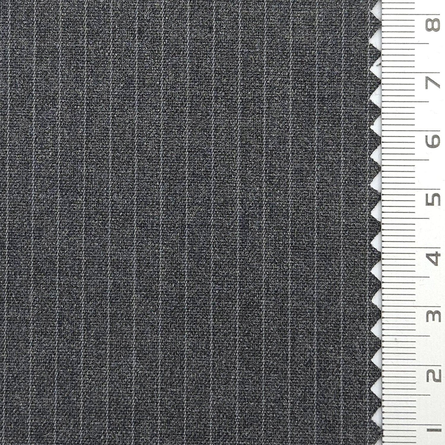 Pin Stripe Plain Polyester Spandex Rayon Woven Fabric - FAB 1783 - 4.Charcoal gray