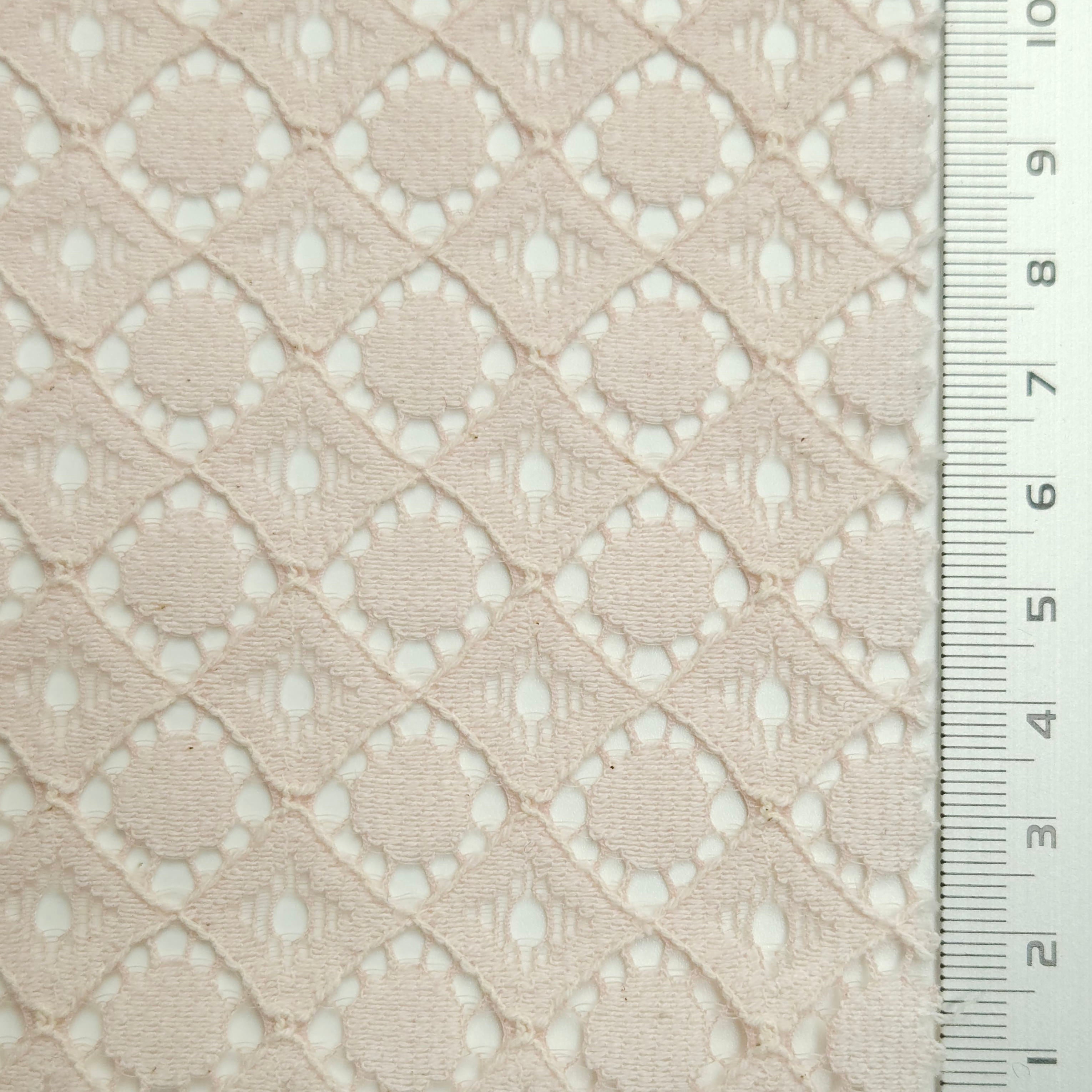 Solid Dot Lace Cotton Nylon Knit Fabric - FAB 1560 - 4.Pink