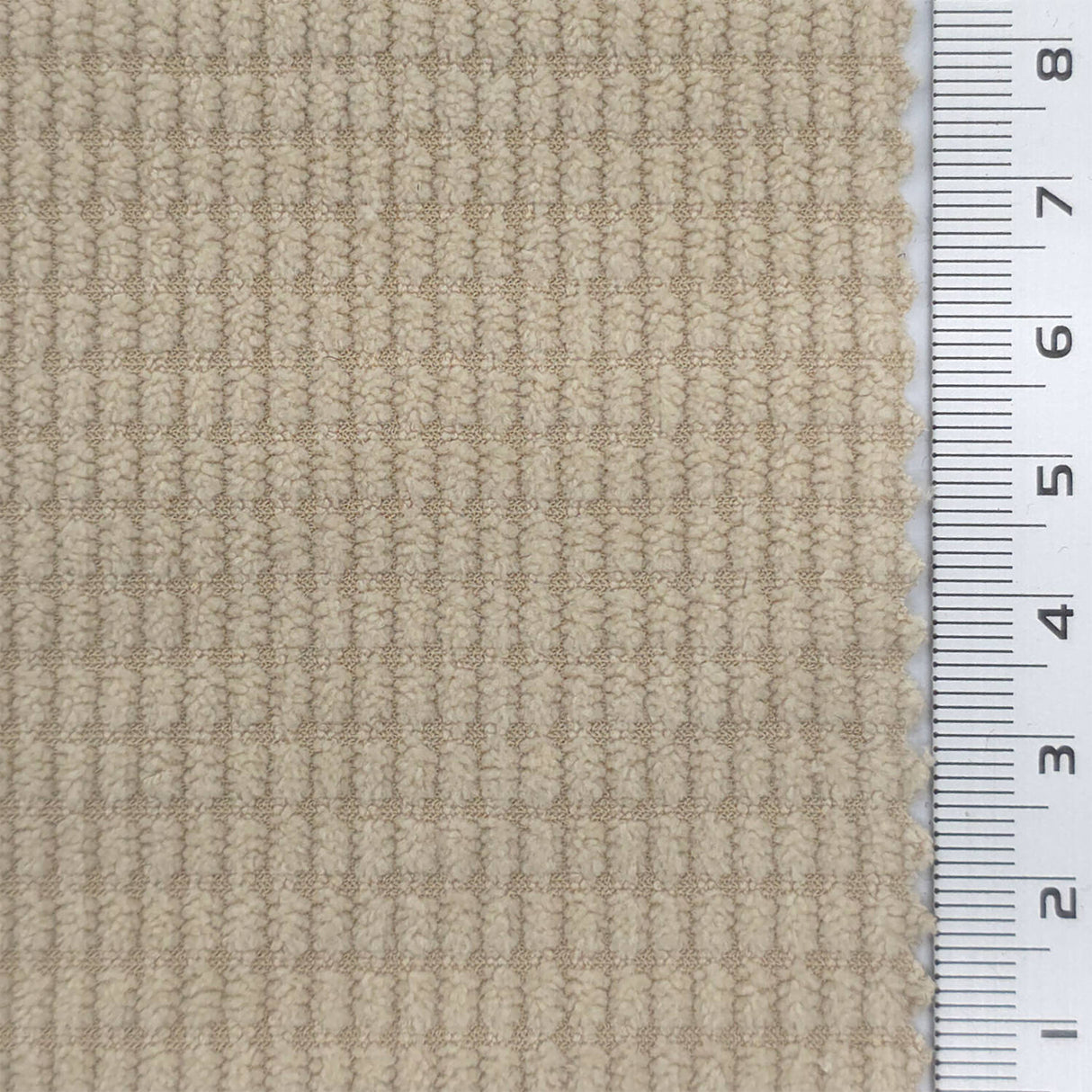 Beige - 8 Wale Textured Corduroy Poly Woven Fabric - FAB1874