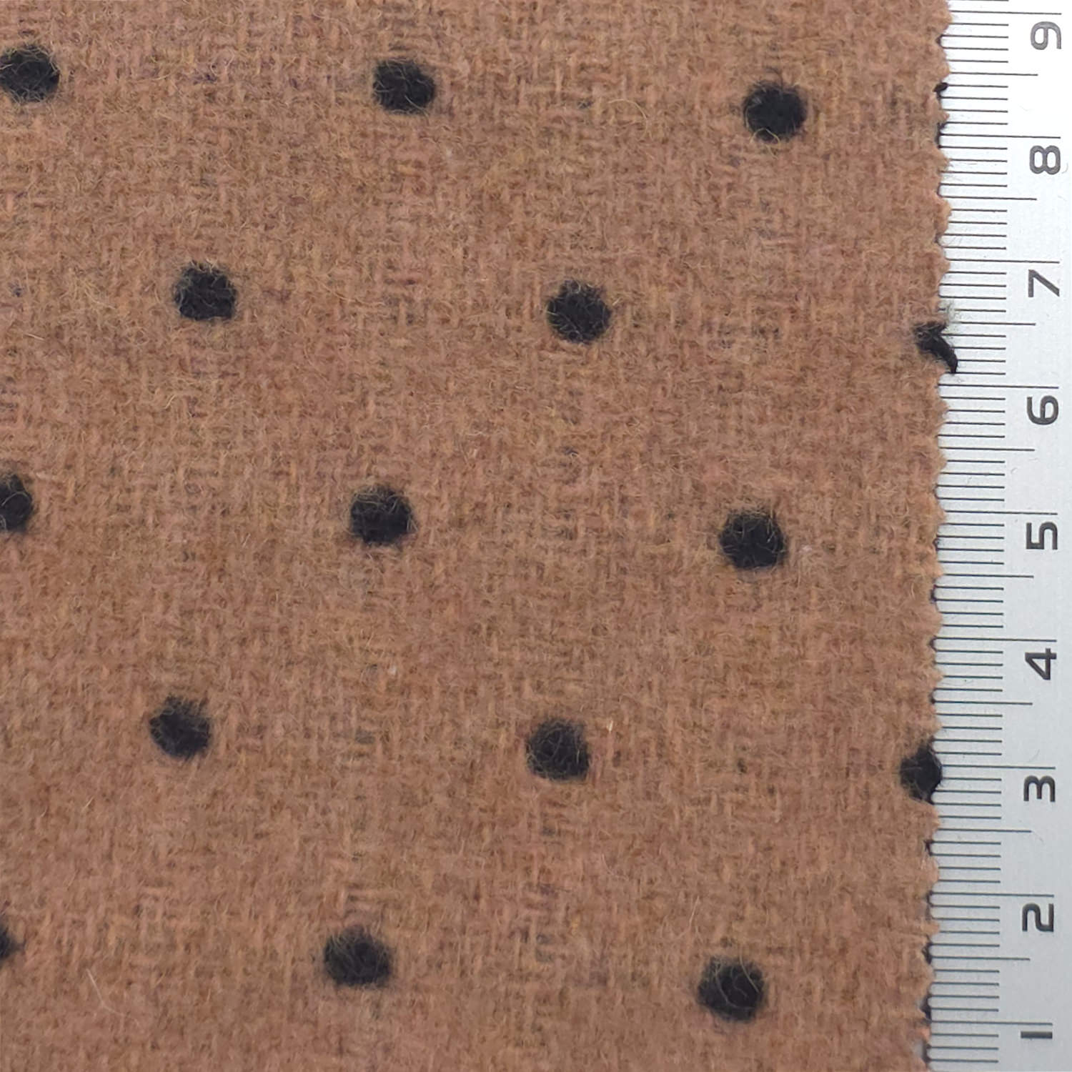 Tan - Polka-Dot Poly Woven Fabric - FAB1911