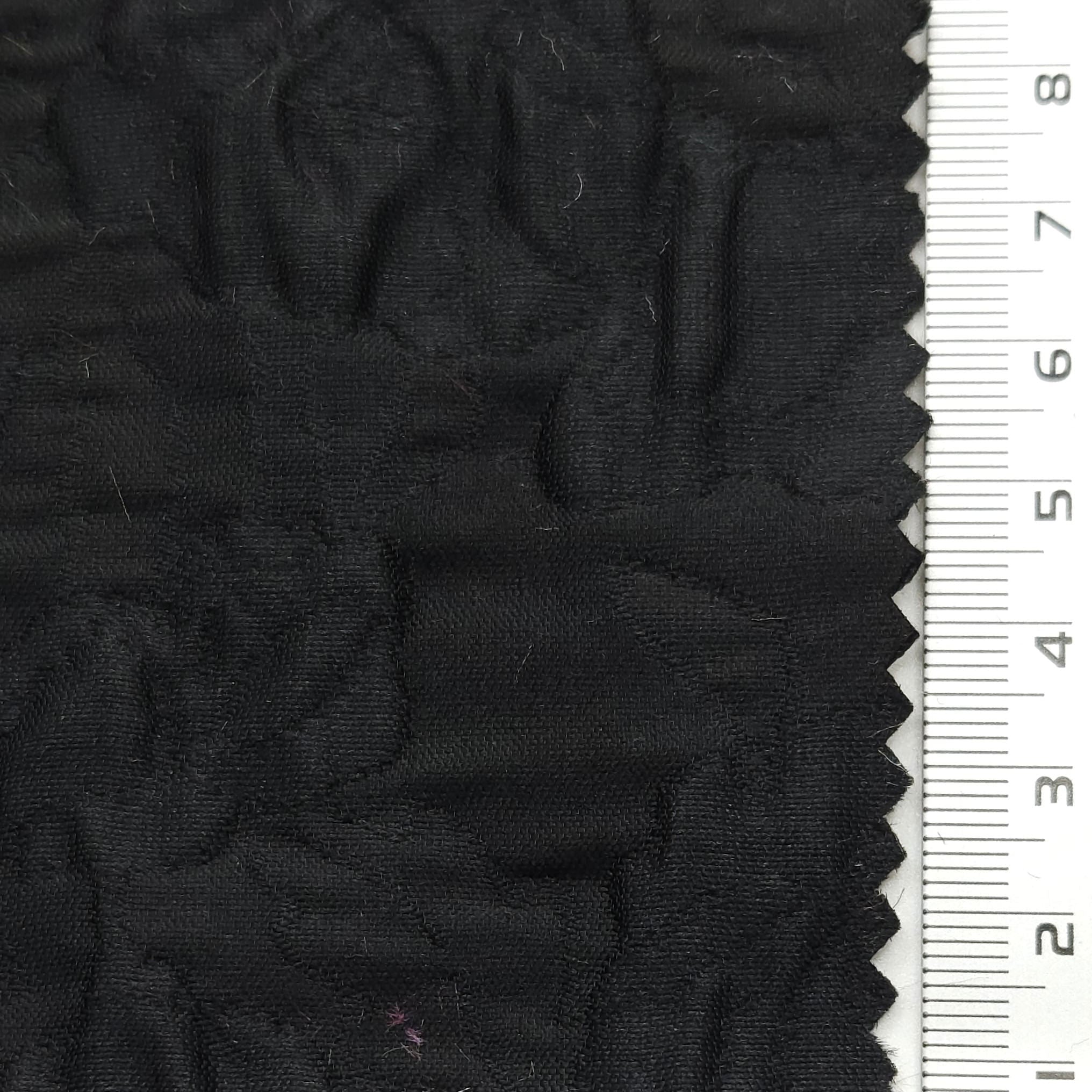 Floral Jacquard YarnDyed Polyester Woven Fabric - FAB 1624 - 5.Black