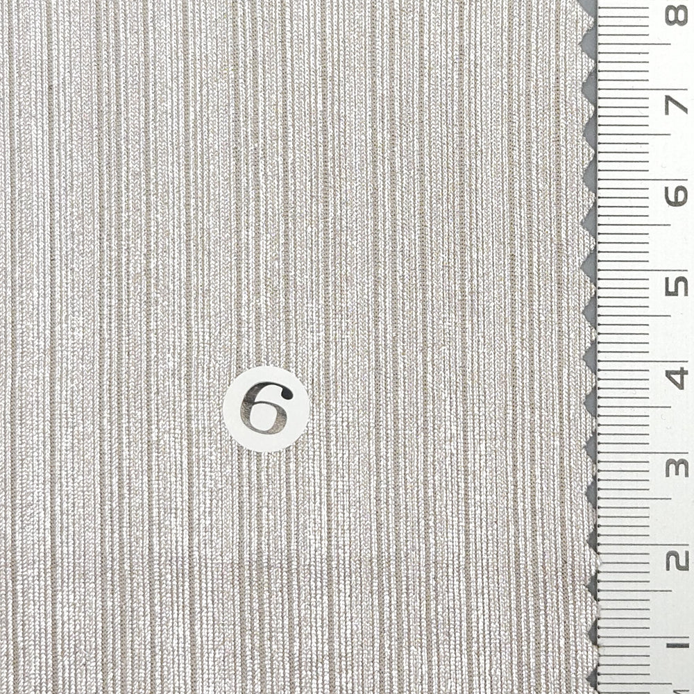 Solid Foil Irregular Slinky Polyester Spandex Knit Fabric - FAB1697 - 1.White/Silver (2)-2.White/Gold (1)-3.Grey/Silver (3)-4.Grey/Gold (4)-5.Beige/Silver (6)-6.Beige/Gold (7)-7.Royal/Silver (8)-8.Brown/Gold (9)-9.Teal/Silver (10)-10.Brown/Silver (11)