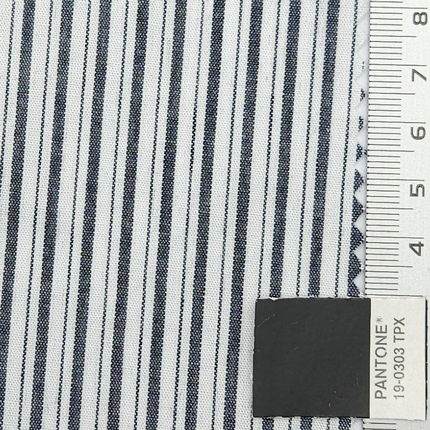 1.Cream-2.Light Pink-3.Light Blue-4.Medium Blue-5.Black - Block Stripe YarnDyed Cotton Woven Fabric - FAB 1742