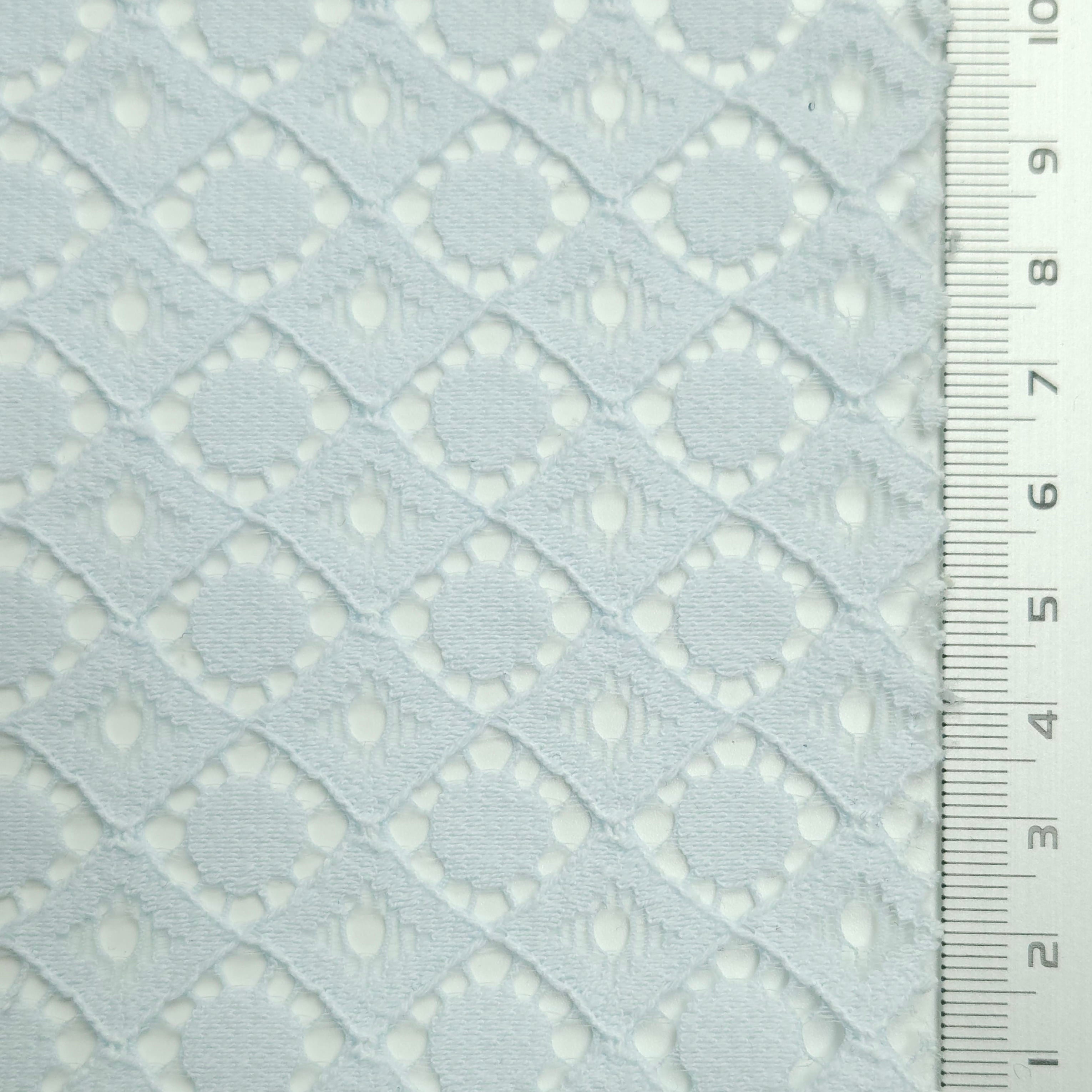 Solid Dot Lace Cotton Nylon Knit Fabric - FAB 1560 - 5.Mint