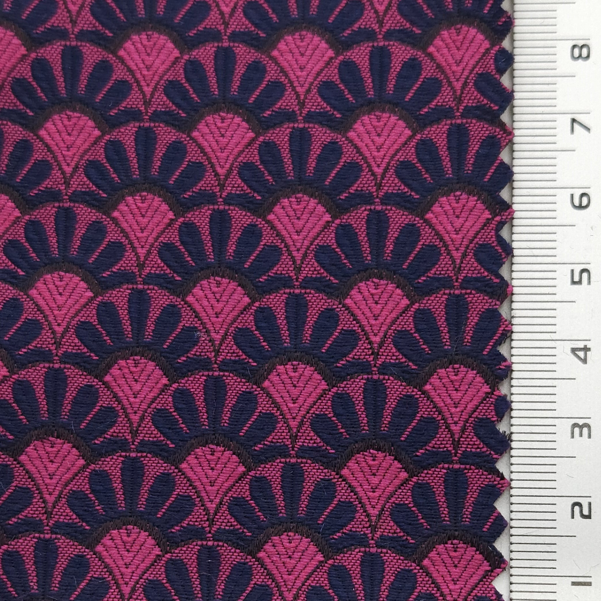 Floral Jacquard YarnDyed Polyester Woven Fabric - FAB 1625 - 5.Garnet