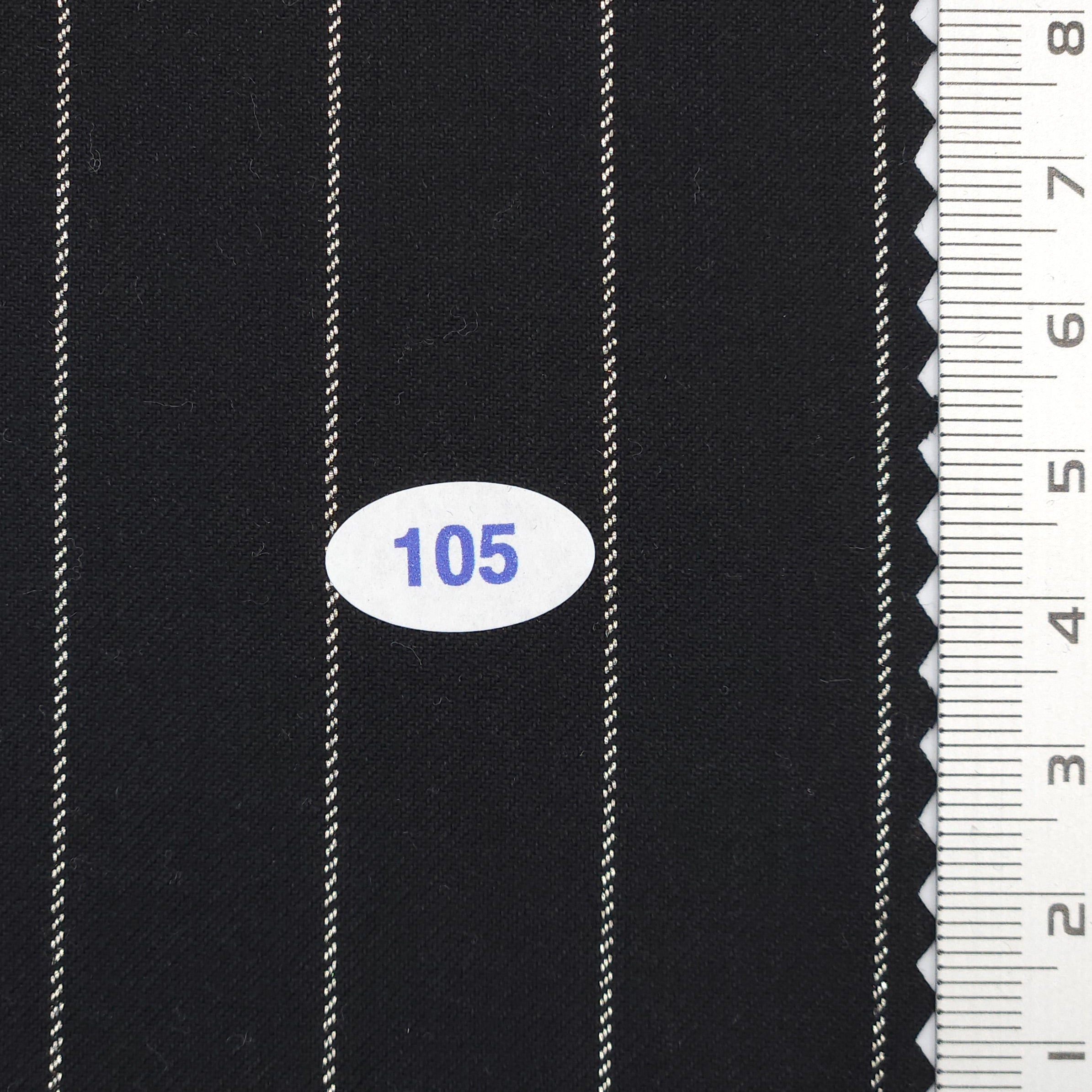 20 mm Pin Stripe Spandex Polyester Metallic Rayon Woven Fabric - FAB 1751 - 5.Black
