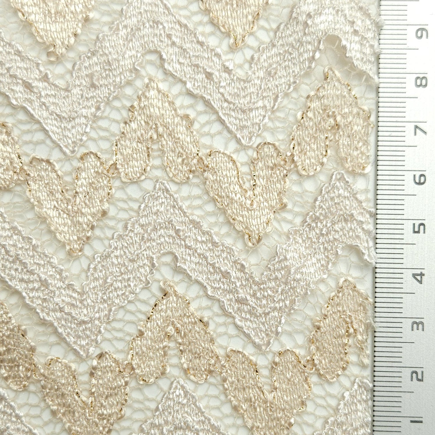 Solid Chevron Lace Polyester Nylon Spandex Knit Fabric - FAB 1581 - 5.Mercury
