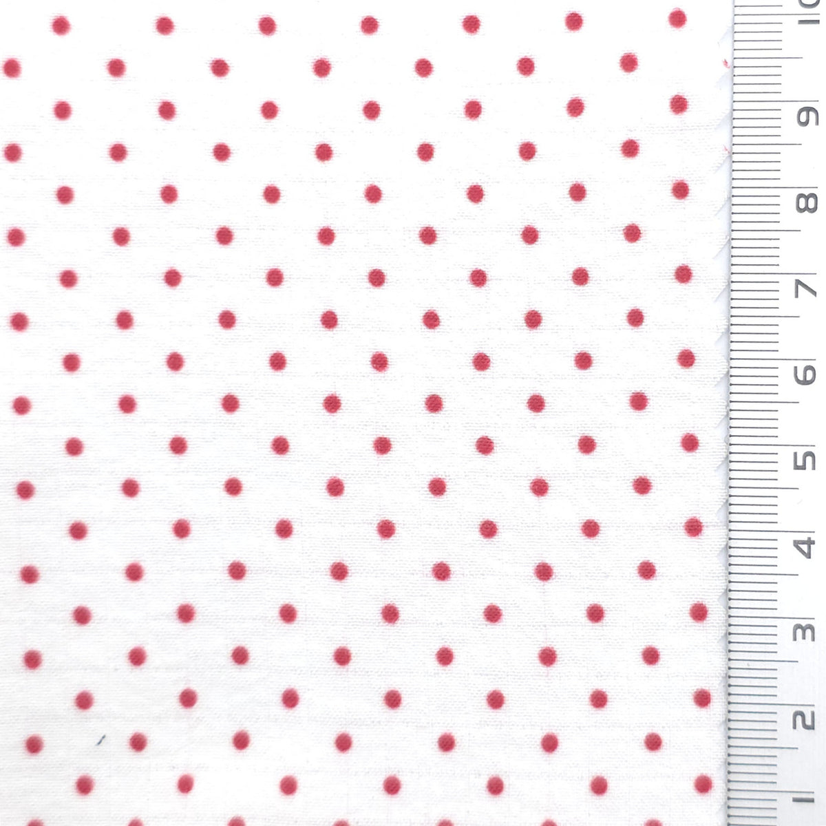 Polka Dot Polyester Woven Fabric - FAB1971 - White