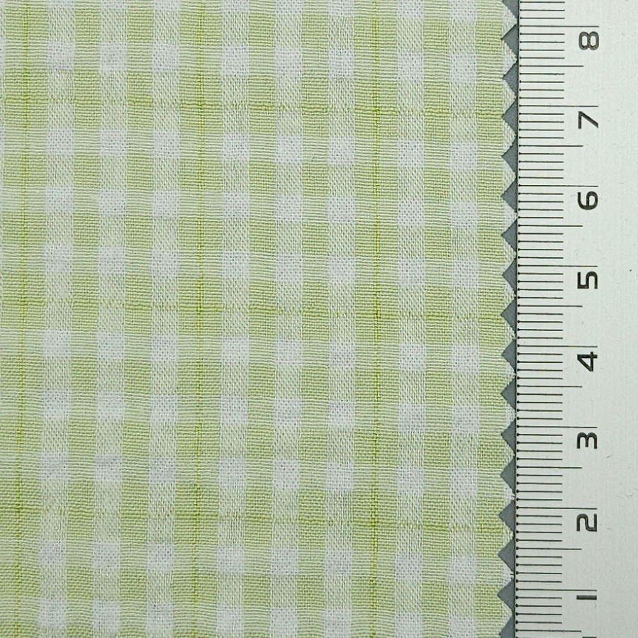 1.Dawn Pink-2.Quarter Spanish White-3.Ottoman-4.Pale Rose-5.Tea Green - Check Cotton Woven Fabric - FAB 1550