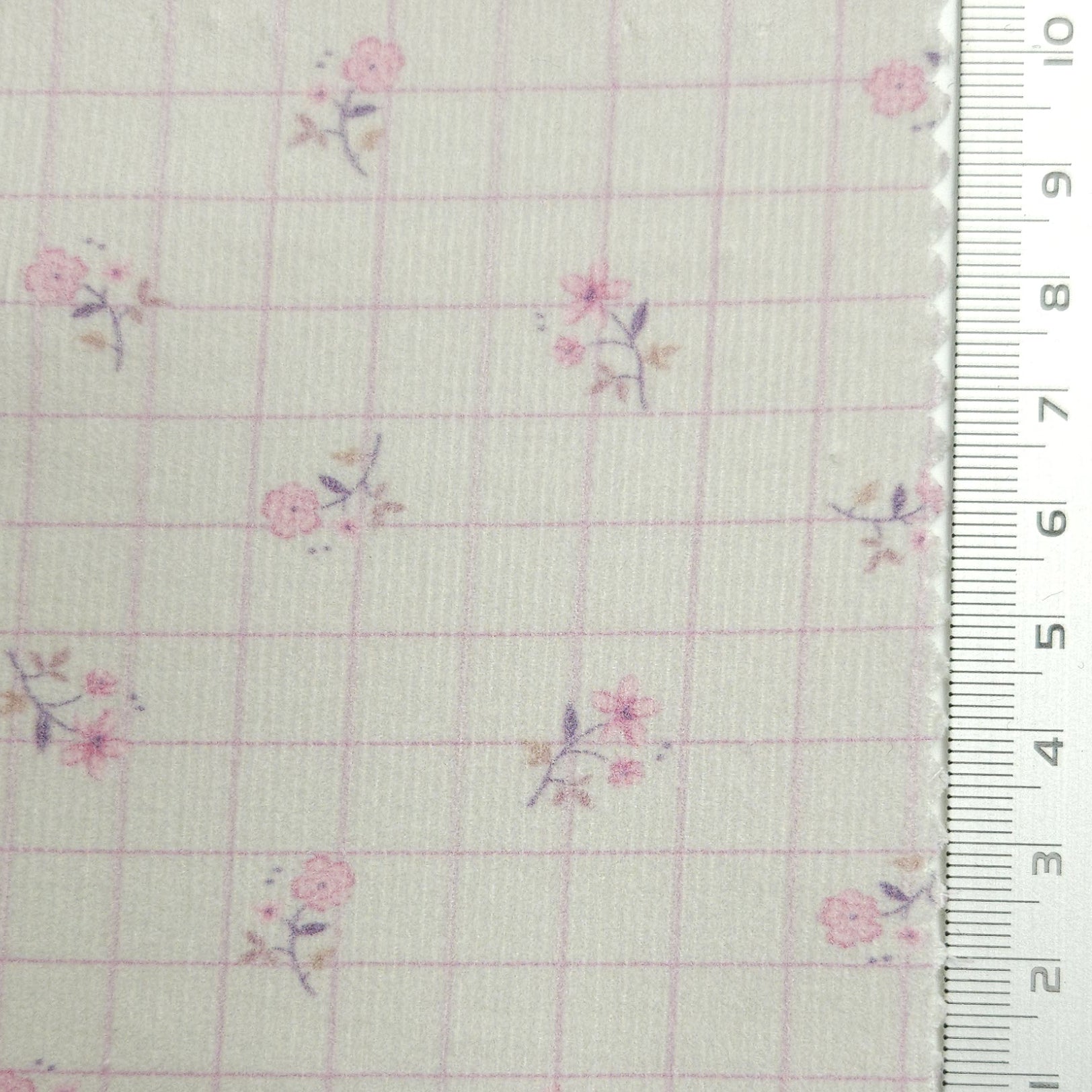 Print Check Floral Cotton Woven Fabric - FAB 1580 - 5.Grey