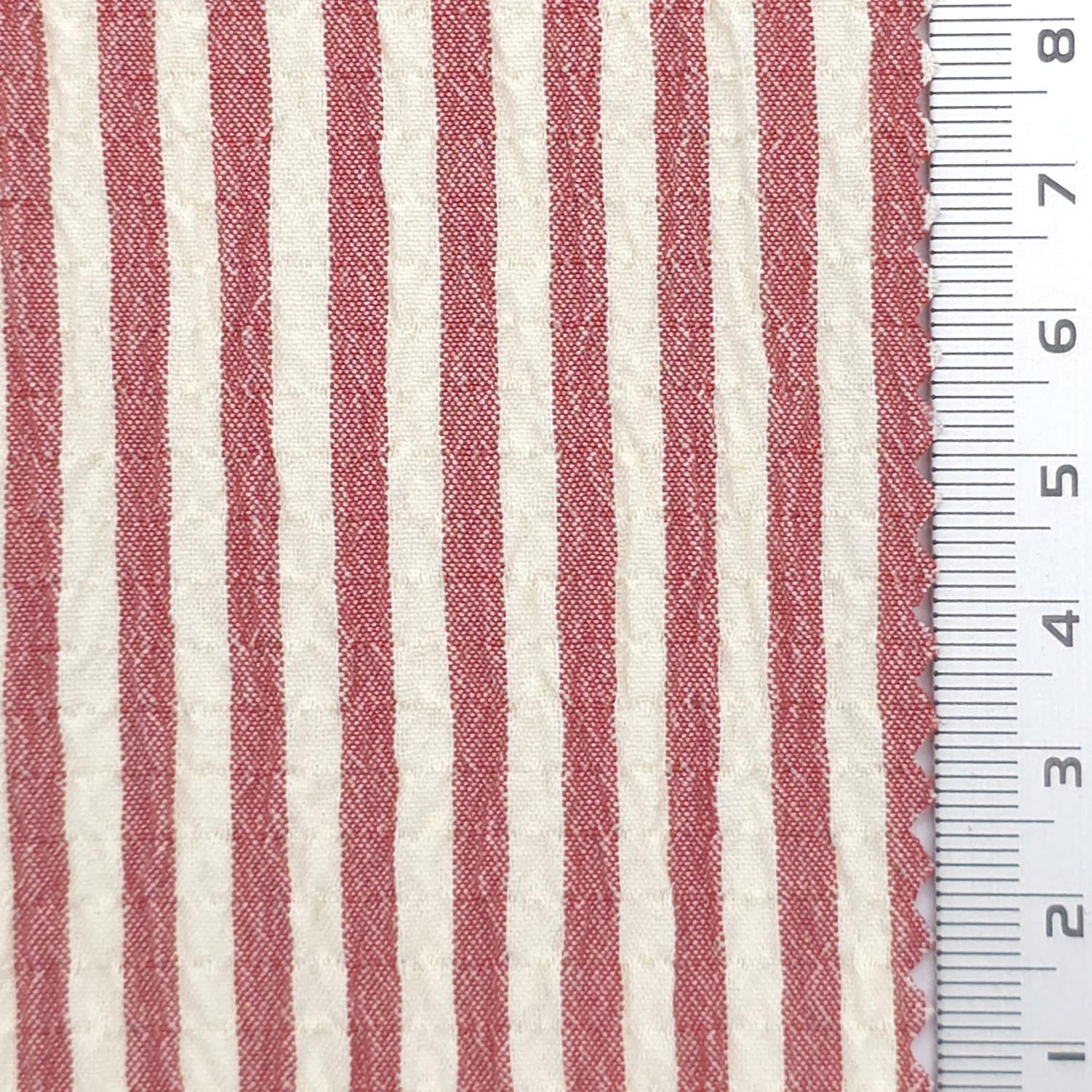 Stripe Polyester Rayon Woven Fabric - FAB1961 - Red