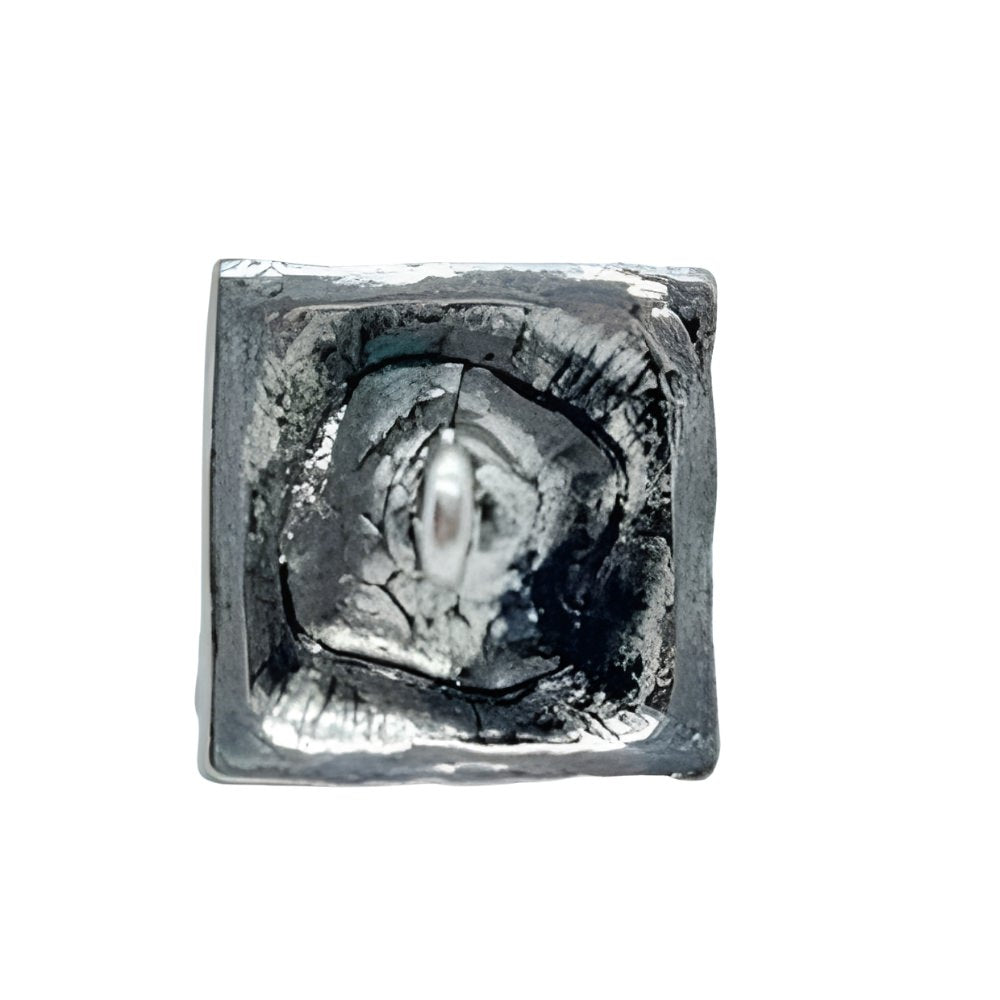 Unique Geometric Button, 23mm, Teal Jewel, Feather Accents, Modern Design - FBTN261 - Blue / 23mm