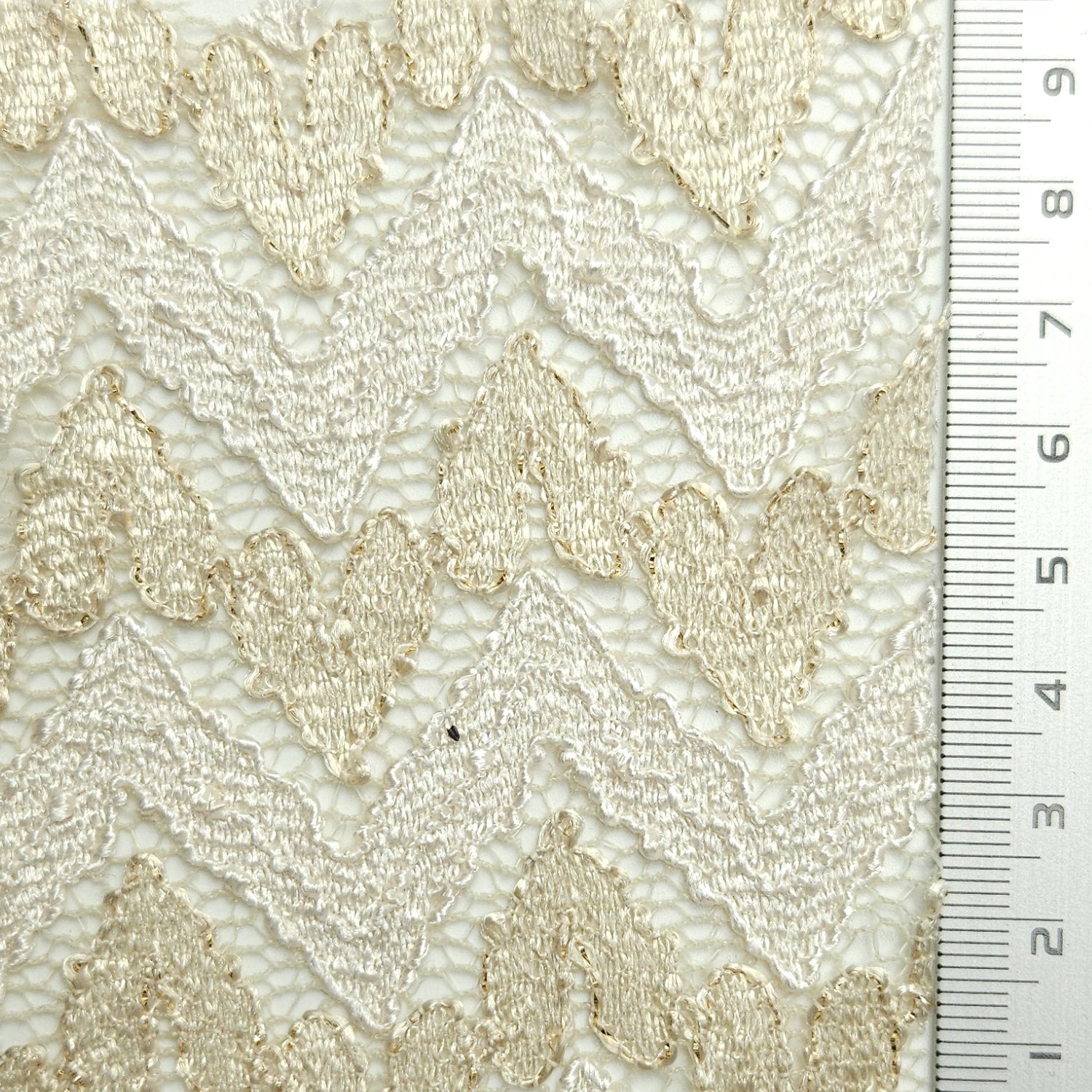 Solid Chevron Lace Polyester Nylon Spandex Knit Fabric - FAB 1581 - 6.Kangaroo