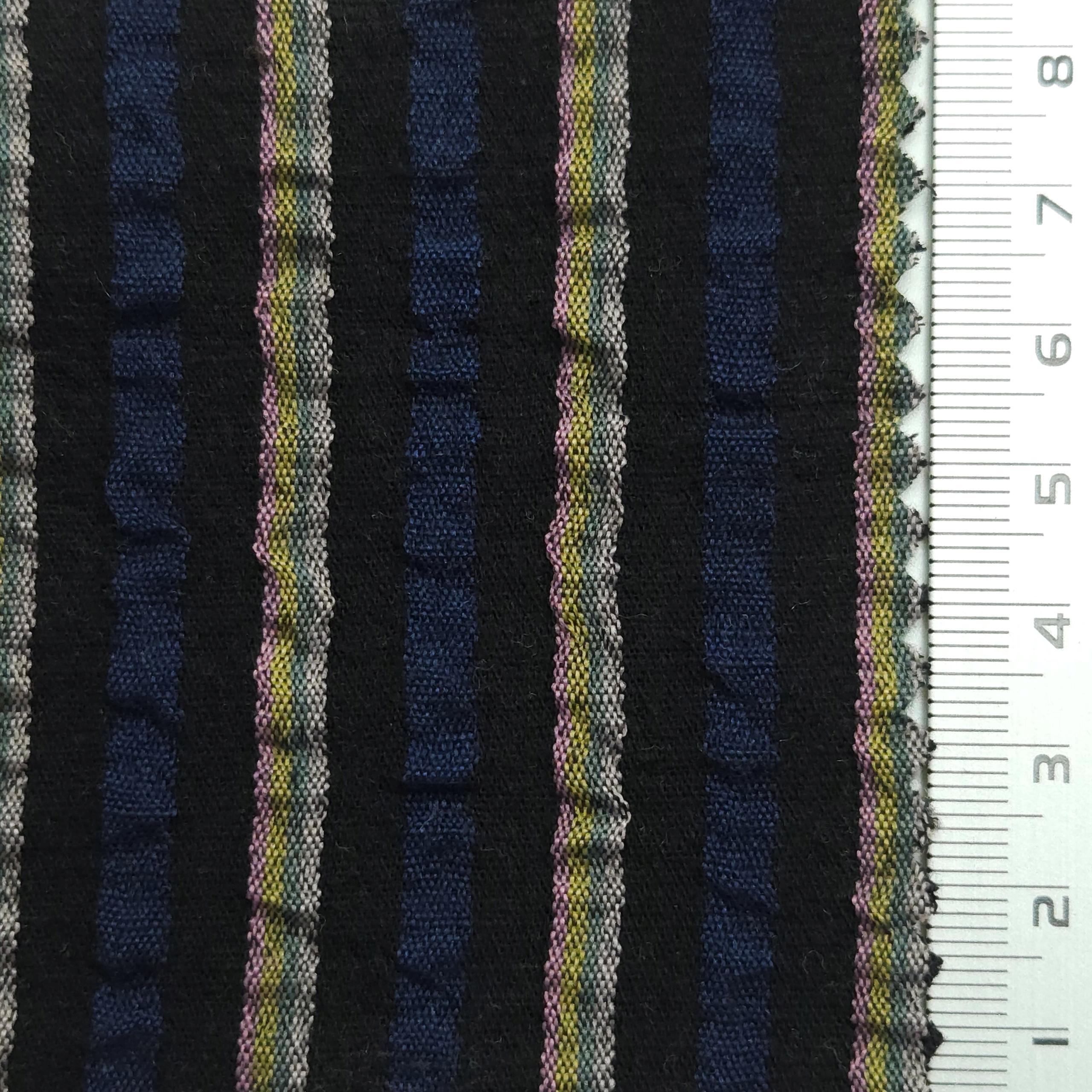 1.Pale Taupe-2.Heather-3.Coral Tree-4.Pale Brown-5.Quill Grey - Stripe Jacquard YarnDyed Polyester Cotton Woven Fabric - FAB 1583