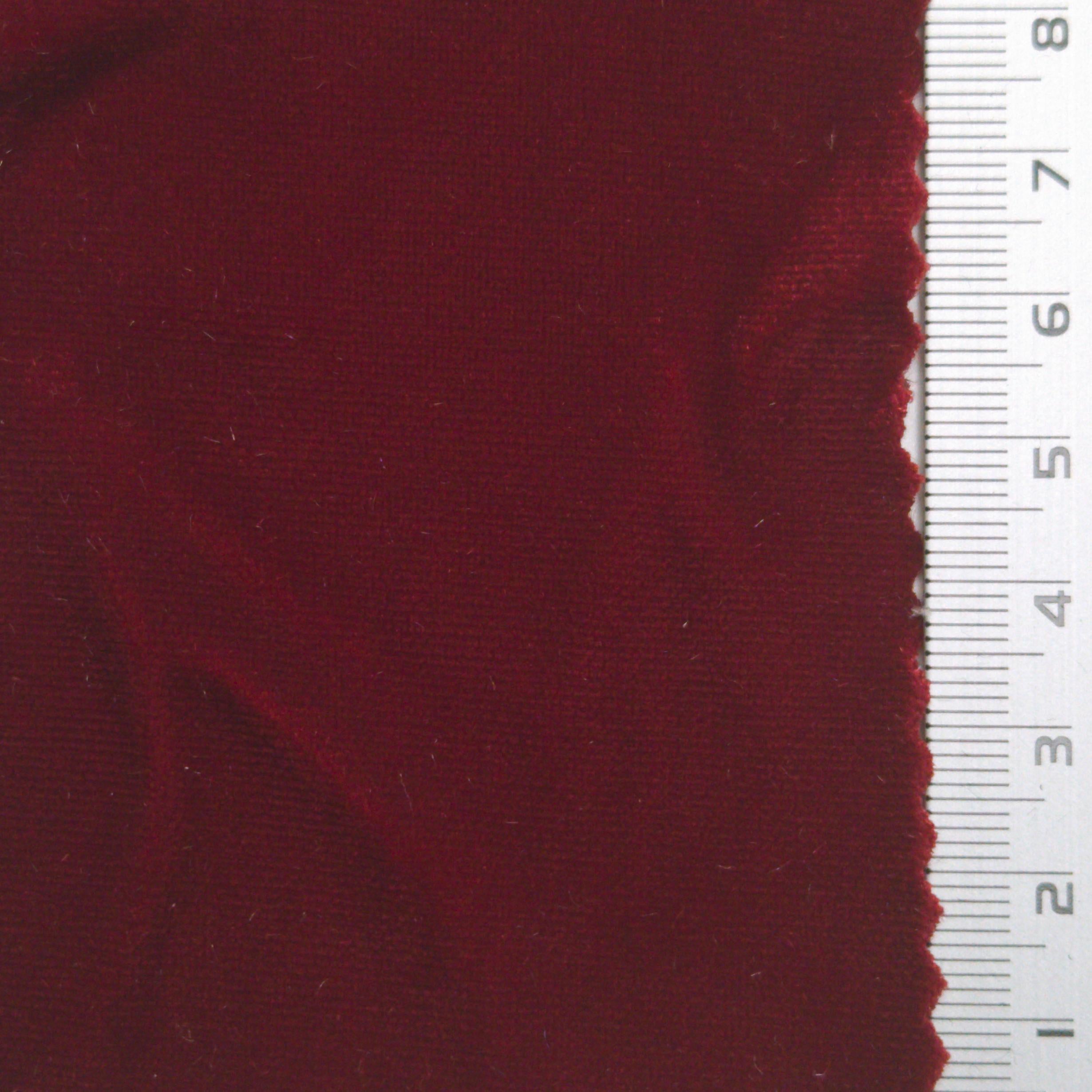 Solid Stretch Velvet Spandex Polyester Knit Fabric - FAB 1584 - 6.Red