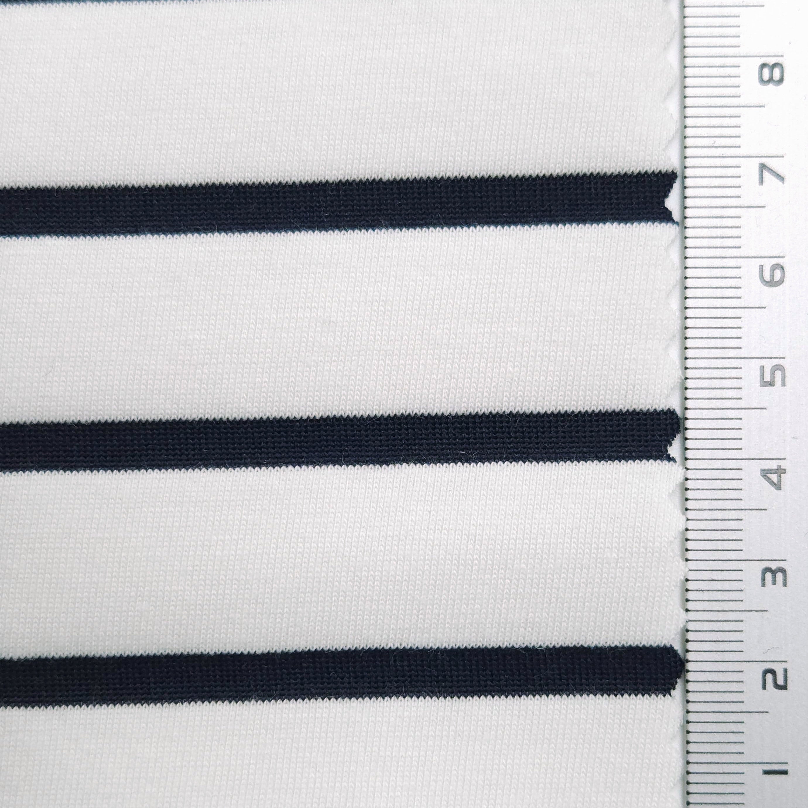 Stripe Jersey Cotton Polyester Knit Fabric - FAB 1563 - 6.Midnight Express