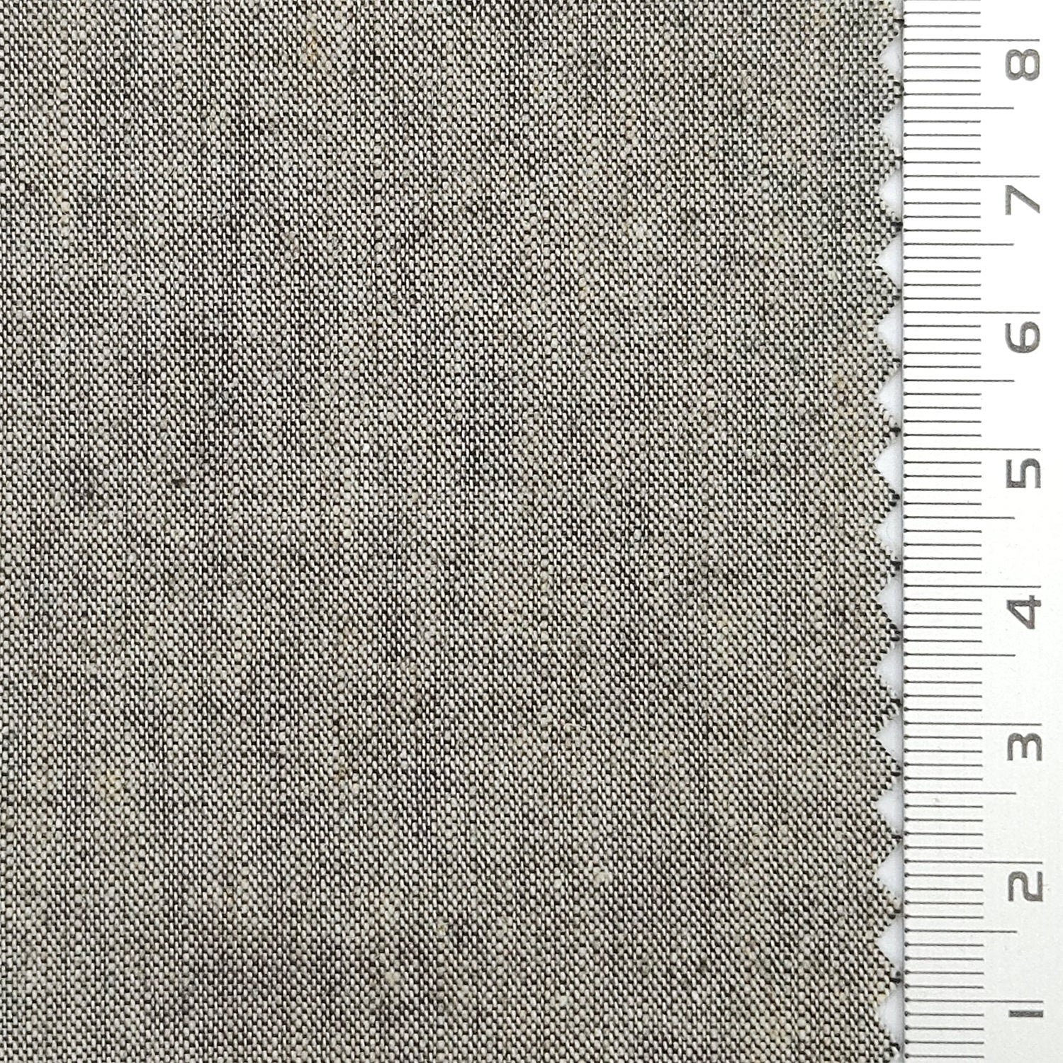 21 Count Solid Plain Linen Cotton Woven Fabric - FAB 1785 - 6.Black gray