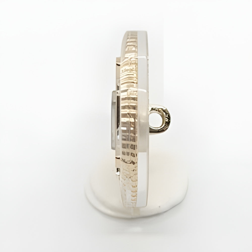 Unique Layered Button, 23mm, Gray Stone, Crystal & Clear Acrylic, Fashion & Craft - FBTN257 - Gold / 23mm