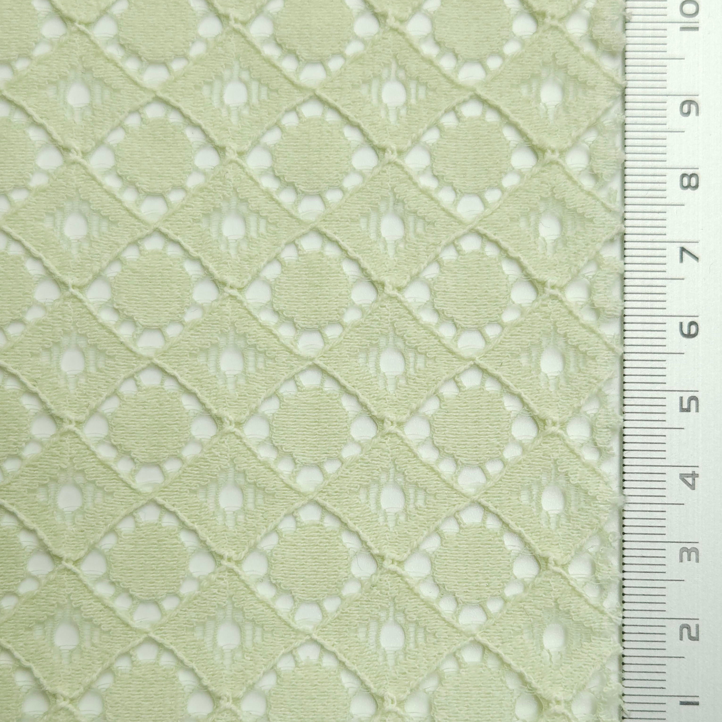 Solid Dot Lace Cotton Nylon Knit Fabric - FAB 1560 - 6.Beige