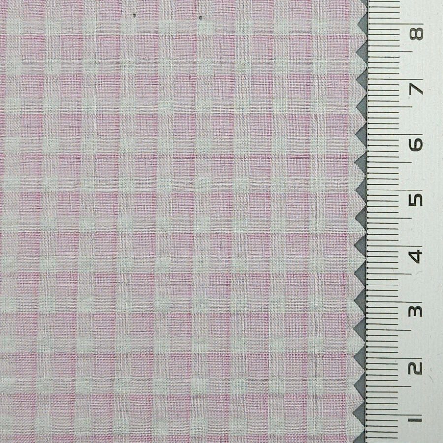 1.Dawn Pink-2.Orange-3.Green-4.Blue-5.Orange - Check Cotton Woven Fabric - FAB 1551