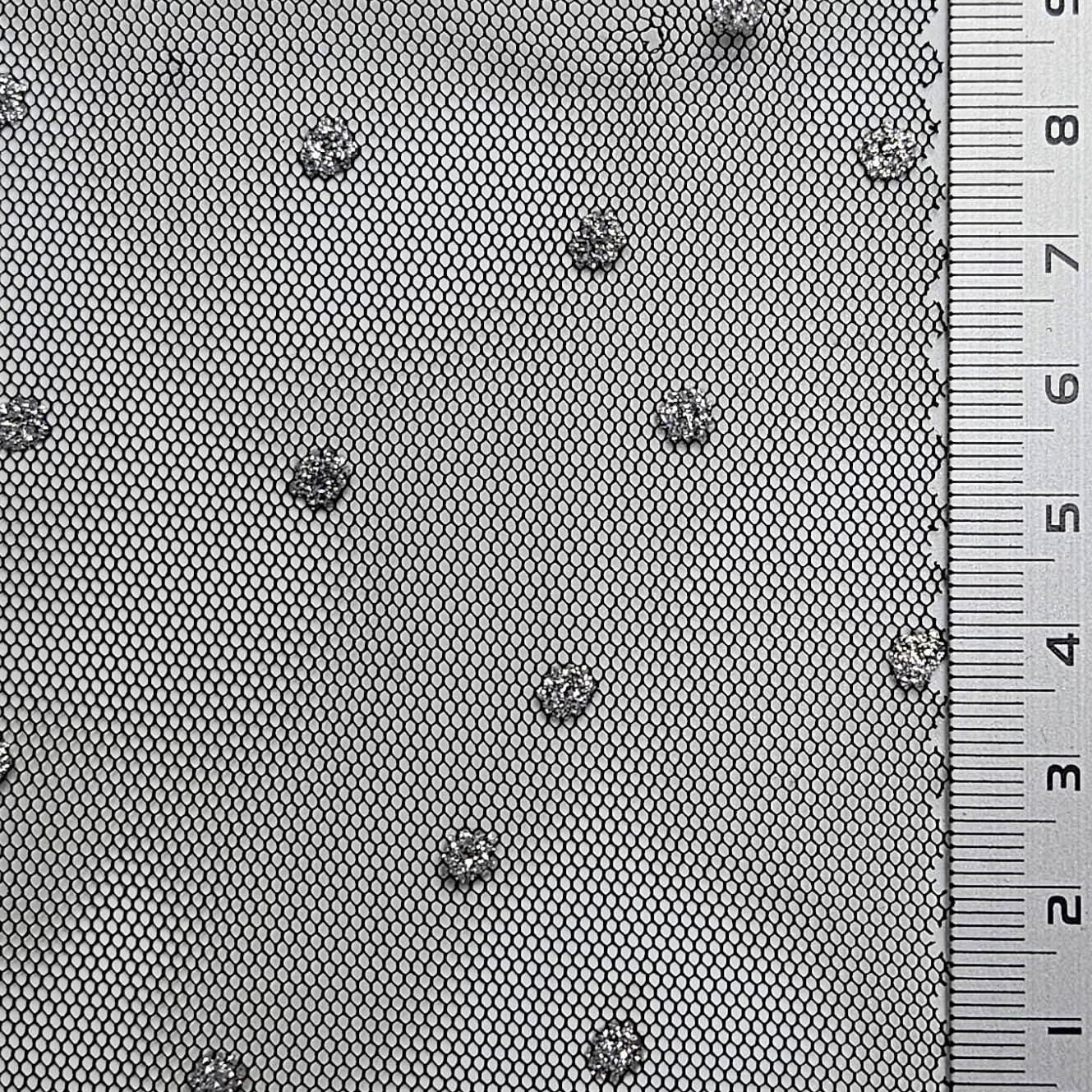 1.Mint-2.Yellow-3.Pink-4.Ivory-5.White - Dot Mesh Metallic Polyester Knit Fabric - FAB 1609