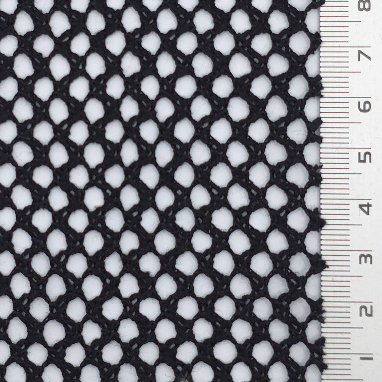 Black Mesh Poly Cotton Knit Fabric - FAB1850