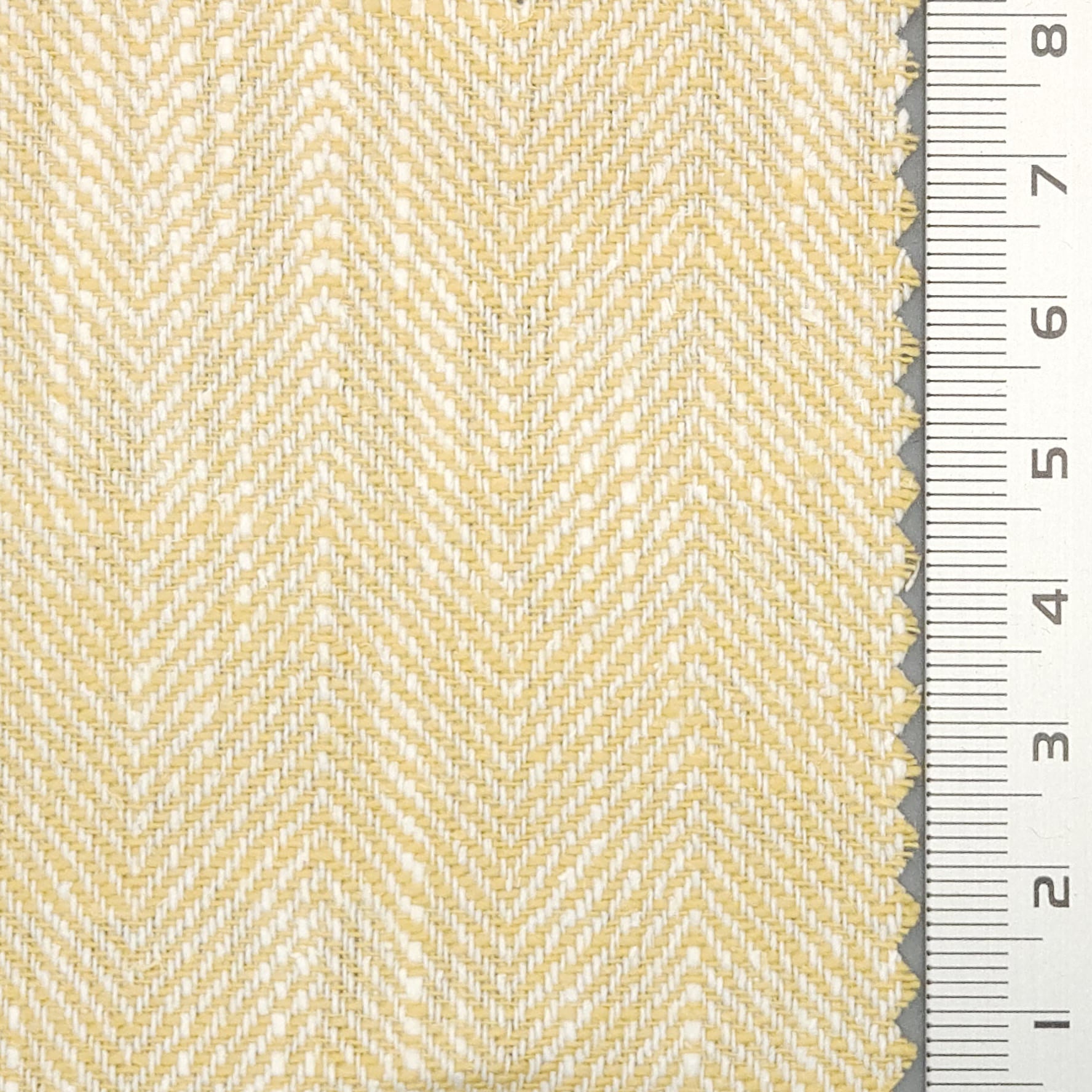 8s Herringbone Washing YarnDyed Cotton Linen Woven Fabric - FAB 1676 - 6.Dutch White