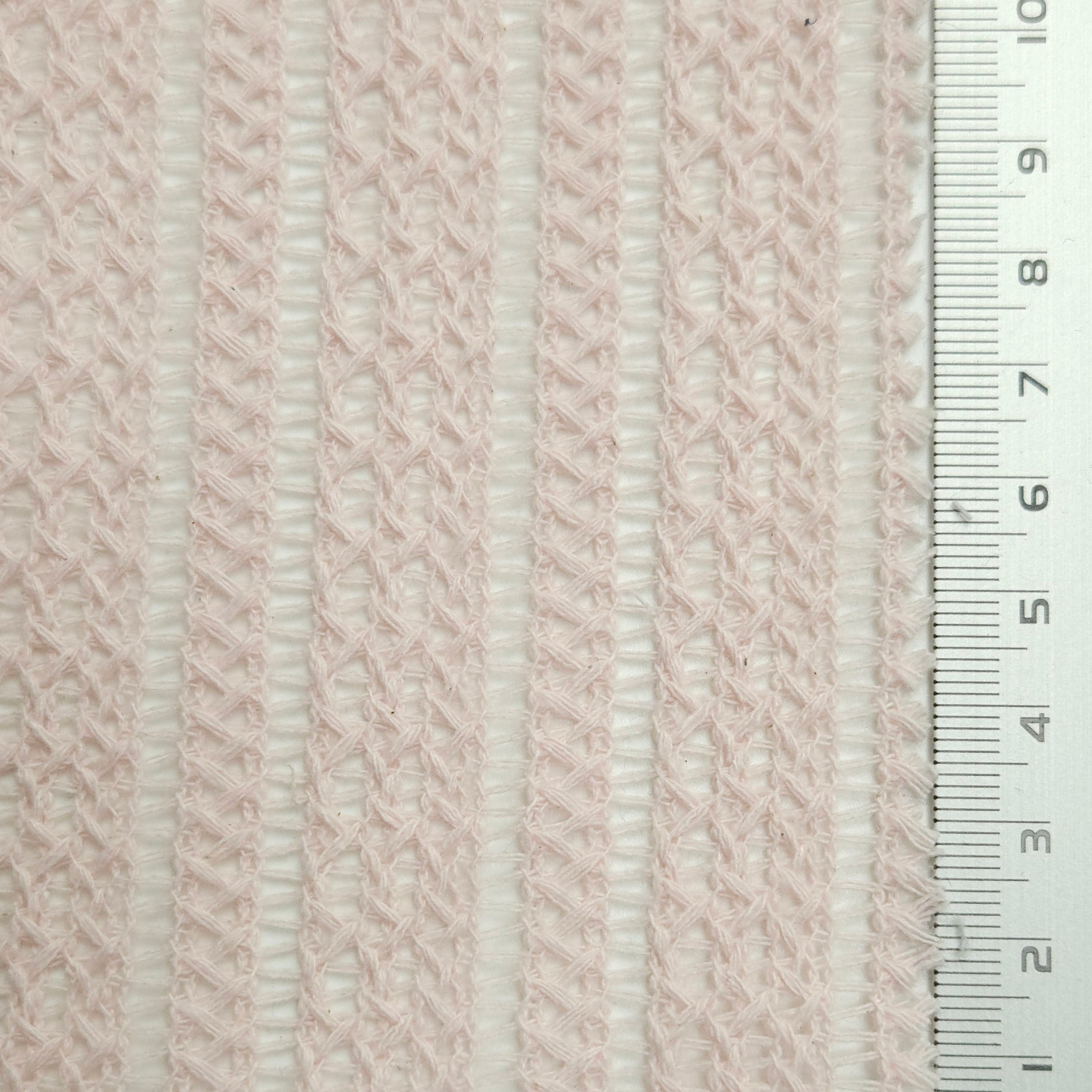 Solid Ethnical Lace Polyester Cotton Knit Fabric - FAB 1562 - 6.Pink Orange