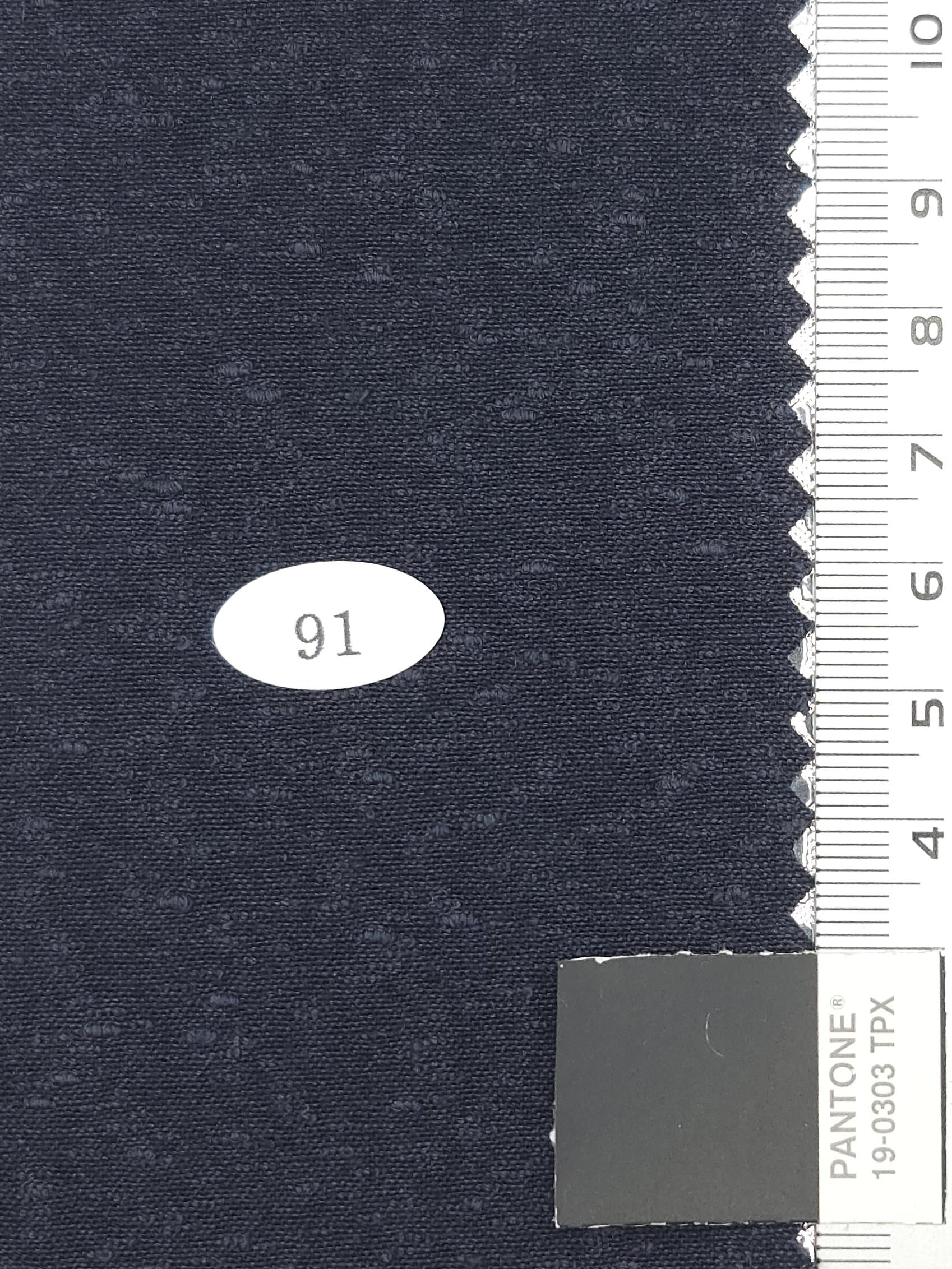 Solid Enzyme Recycled Slub Washing Polyester Rayon Cotton Woven Fabric - FAB 1712 - 7.Navy