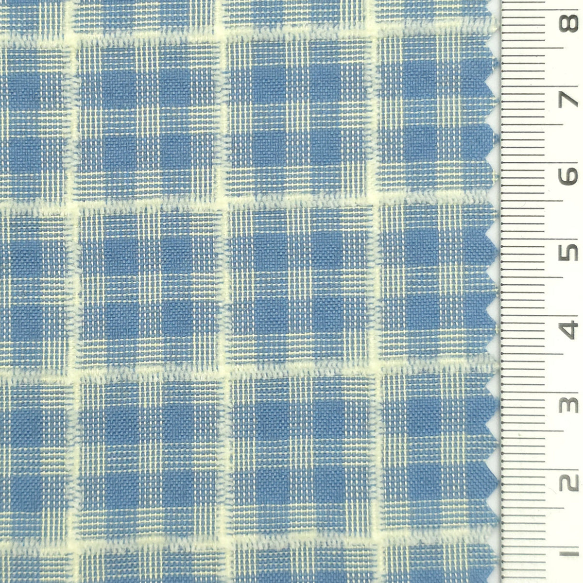 1: Dark Charcoal-2: Peach-3: Mustard Yellow-4: Golden Brown-5: Tan - Textured Lightweight Embroidered Plaid Poly Cotton Shirting Woven Fabric - FAB 1935