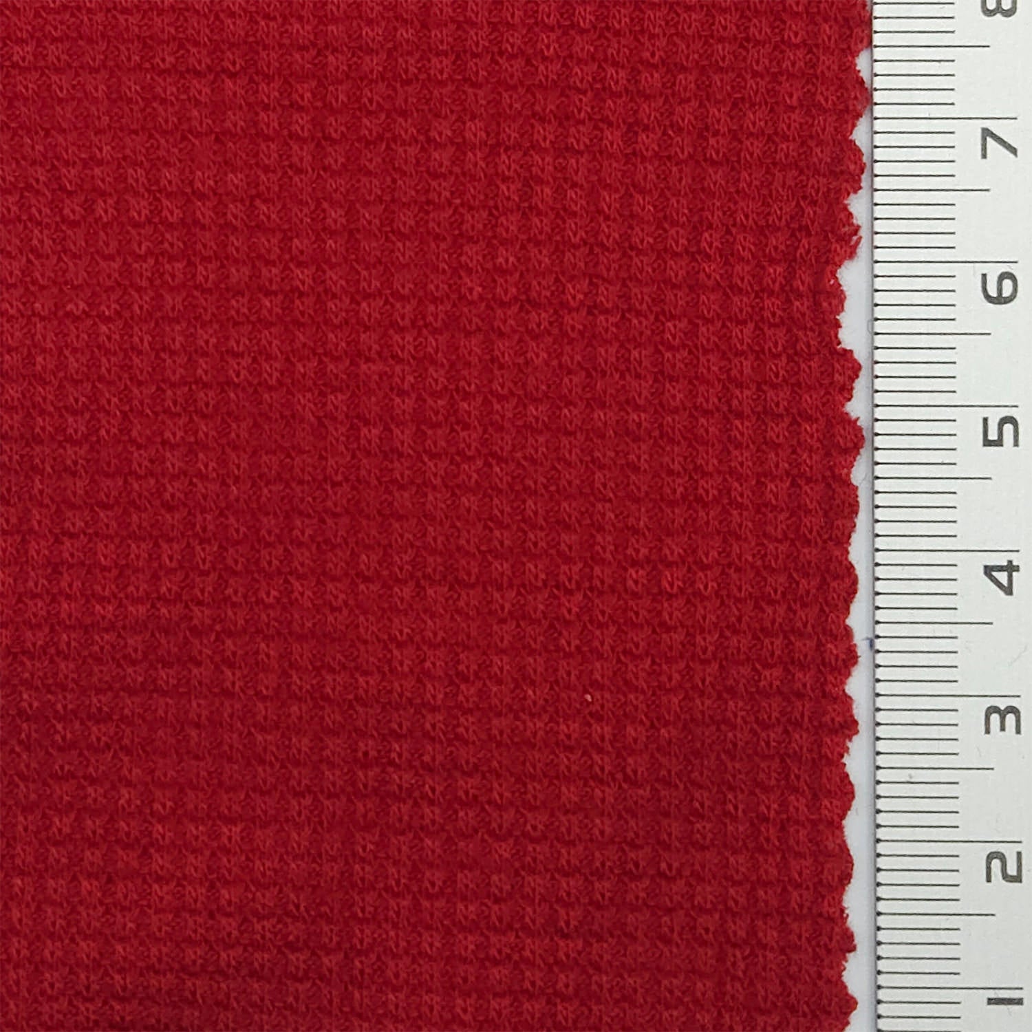 Solid Waffle Spandex Rayon Polyester Knit Fabric - FAB 1809 - 7.Red